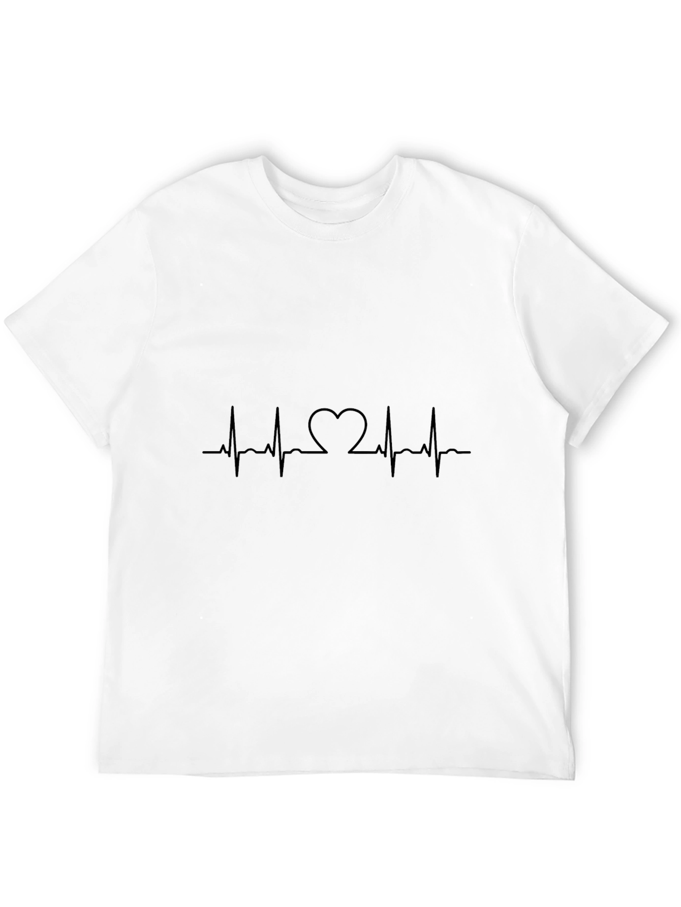 Heartbeat Graphic Tee - Black Crew Neck T-Shirt