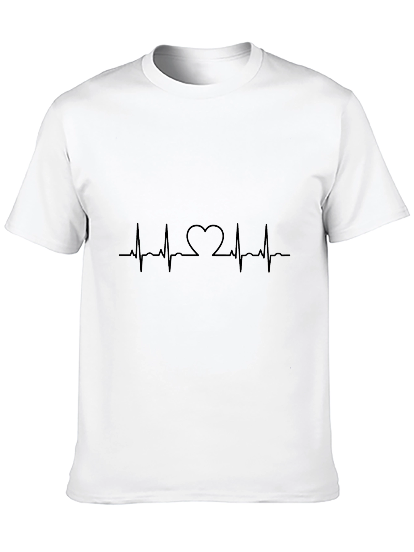 Heartbeat Graphic Tee - Black Crew Neck T-Shirt