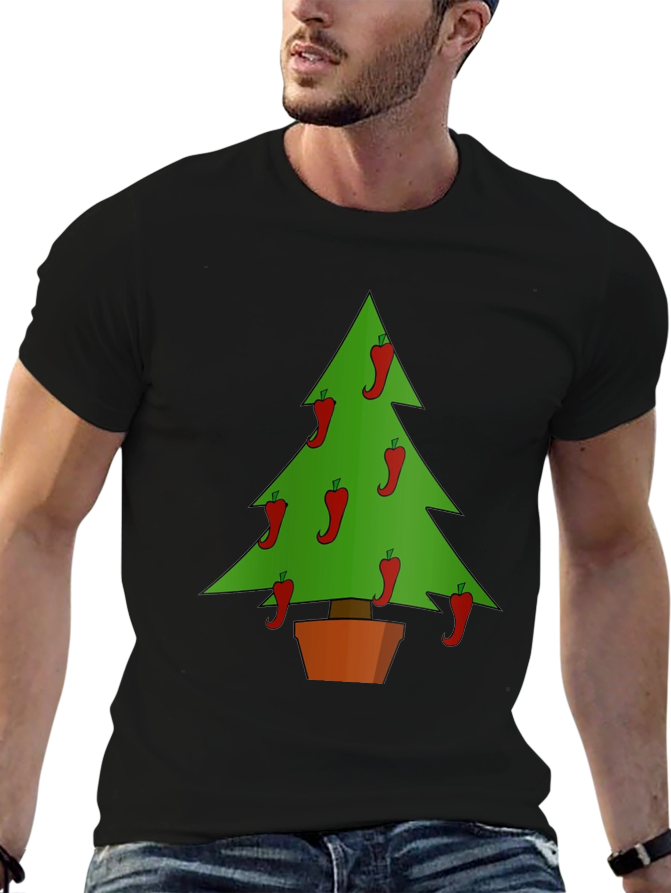 Chili Pepper Christmas Tree Graphic Tee