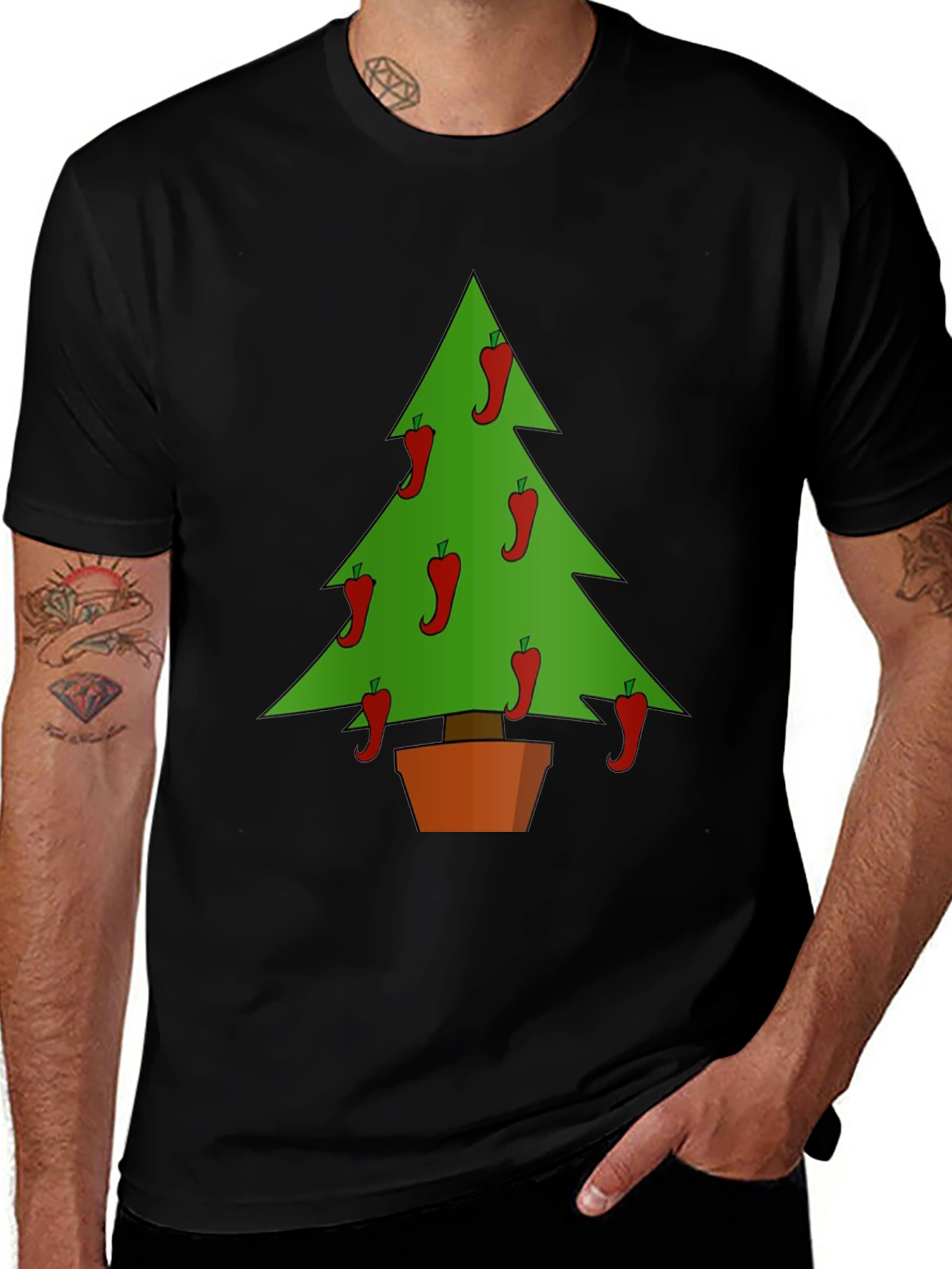 Chili Pepper Christmas Tree Graphic Tee