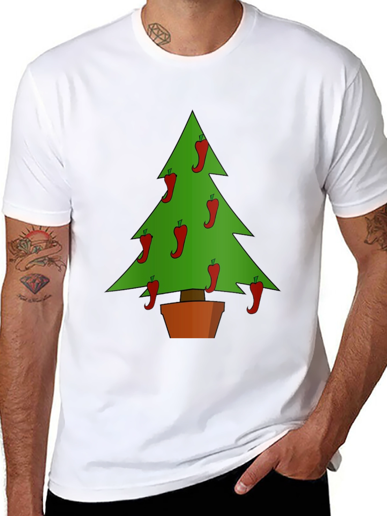 Chili Pepper Christmas Tree Graphic Tee