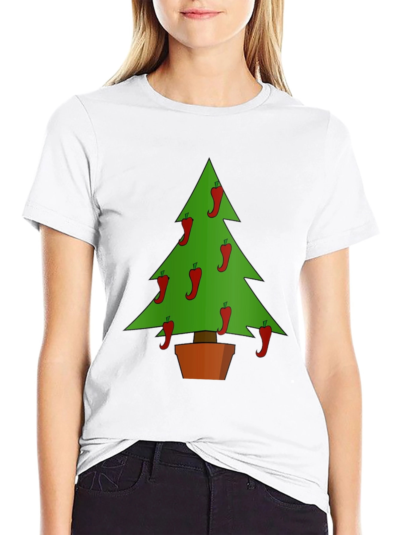 Chili Pepper Christmas Tree Graphic Tee