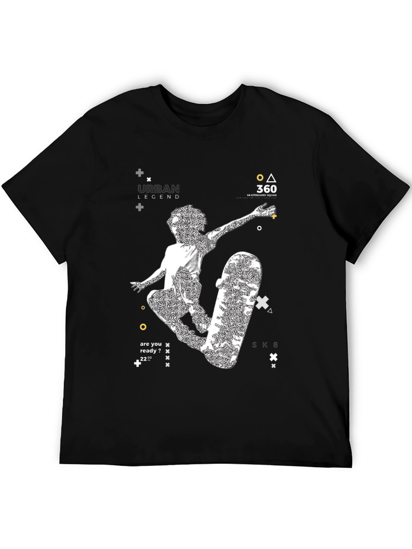 Urban Legend Skateboarder Graphic Tee - Black