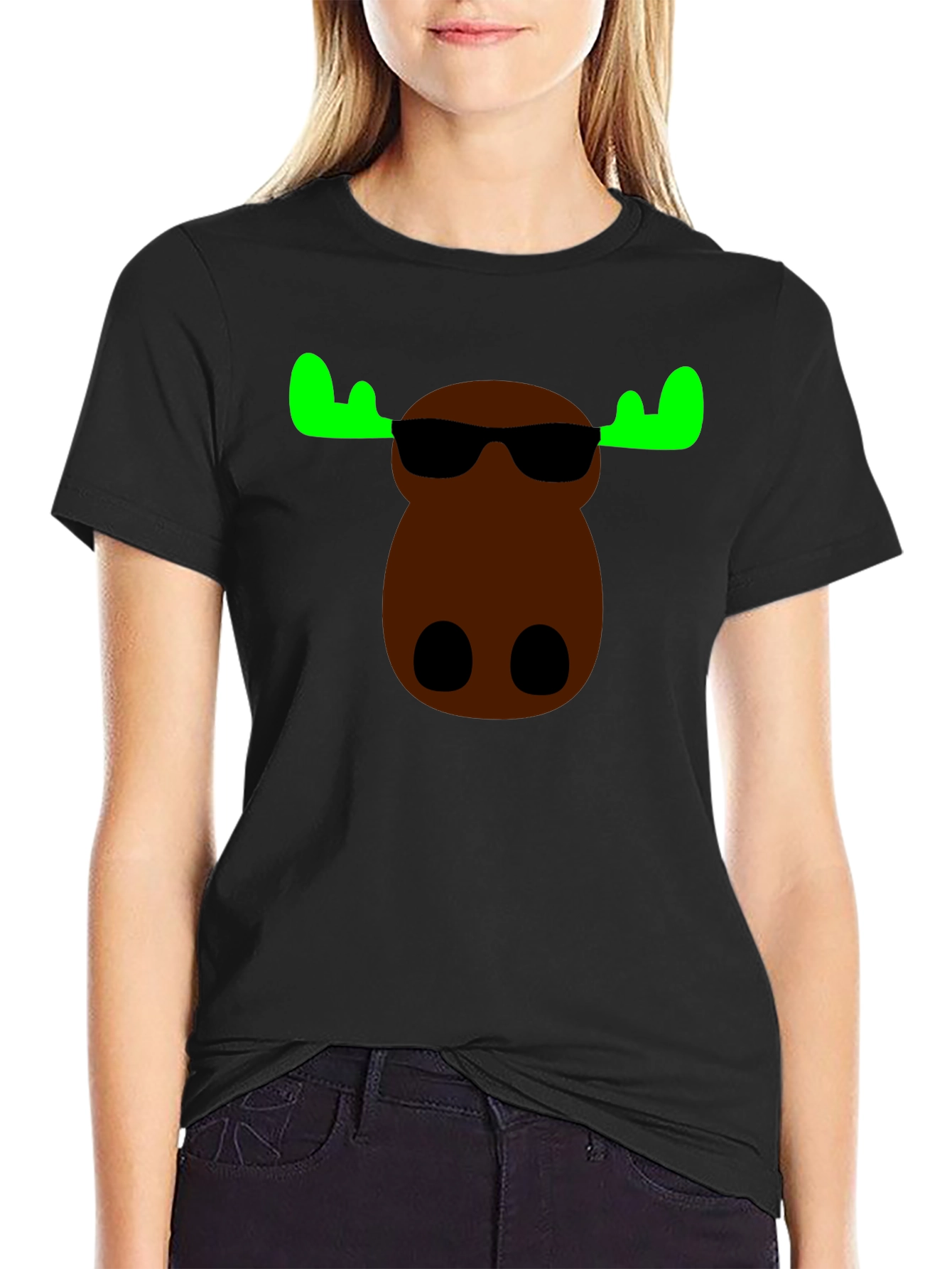 Cool Moose Graphic Tee - Black