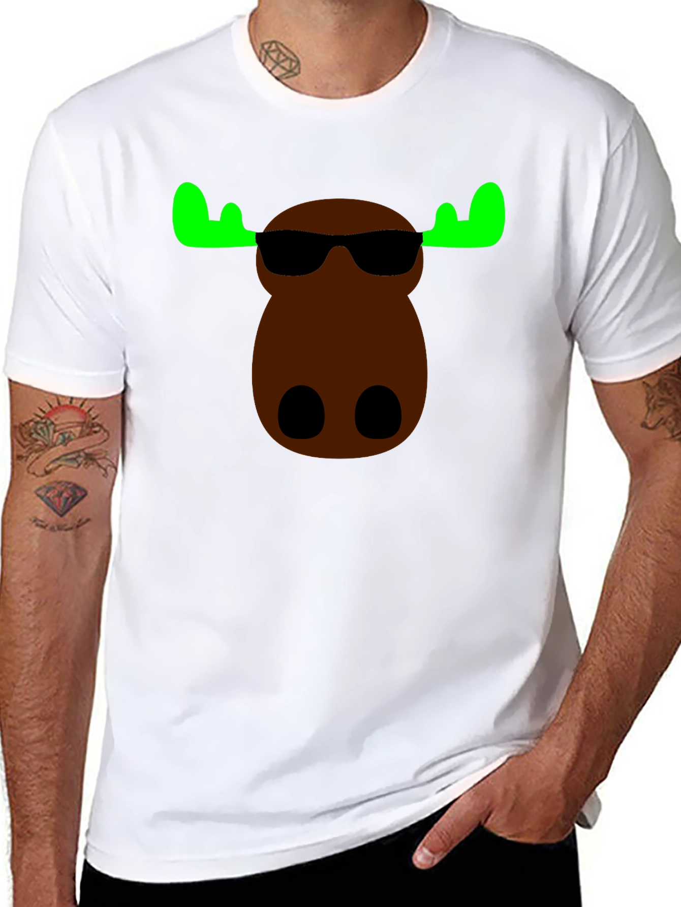 Cool Moose Graphic Tee - Black