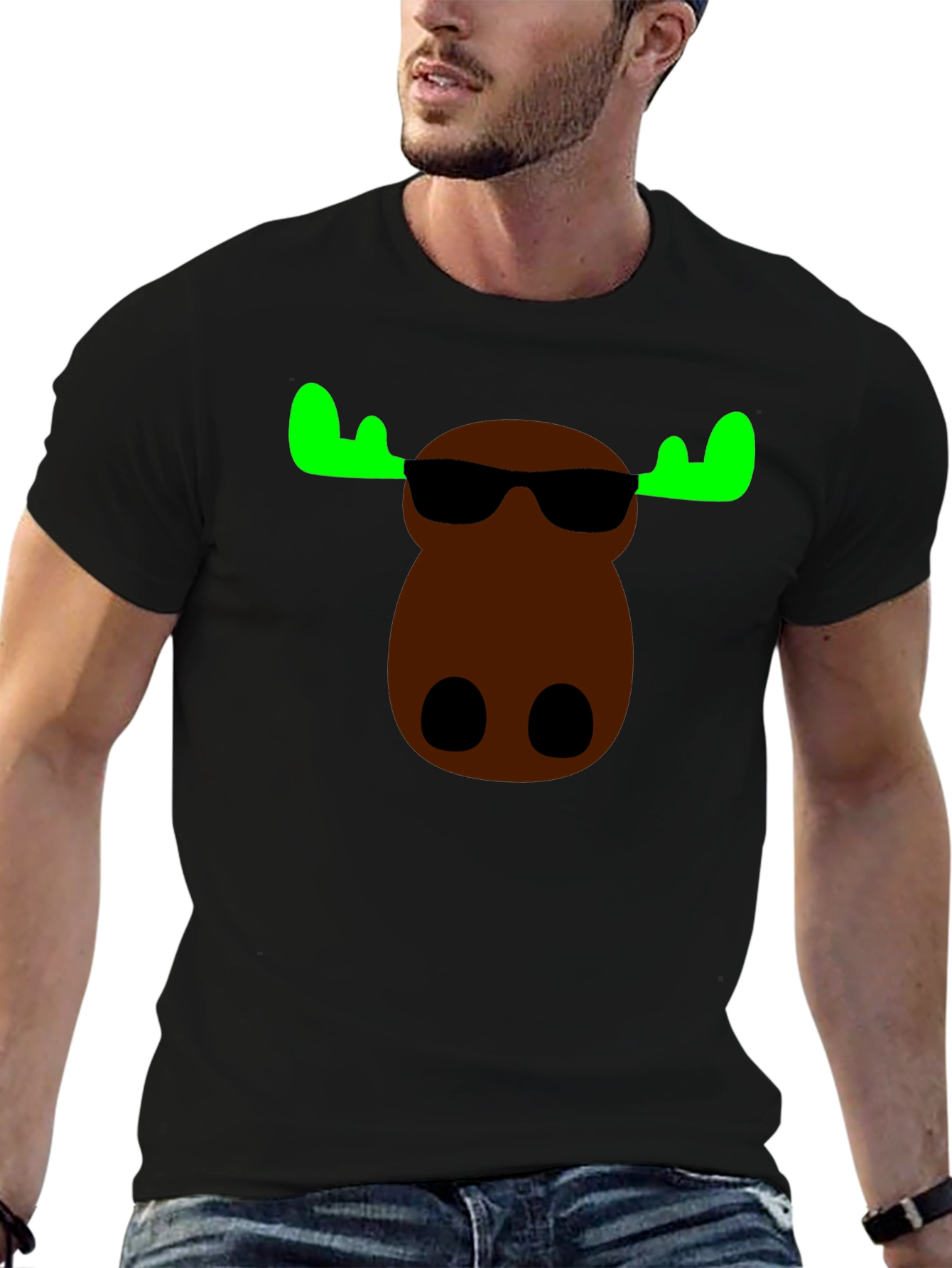 Cool Moose Graphic Tee - Black