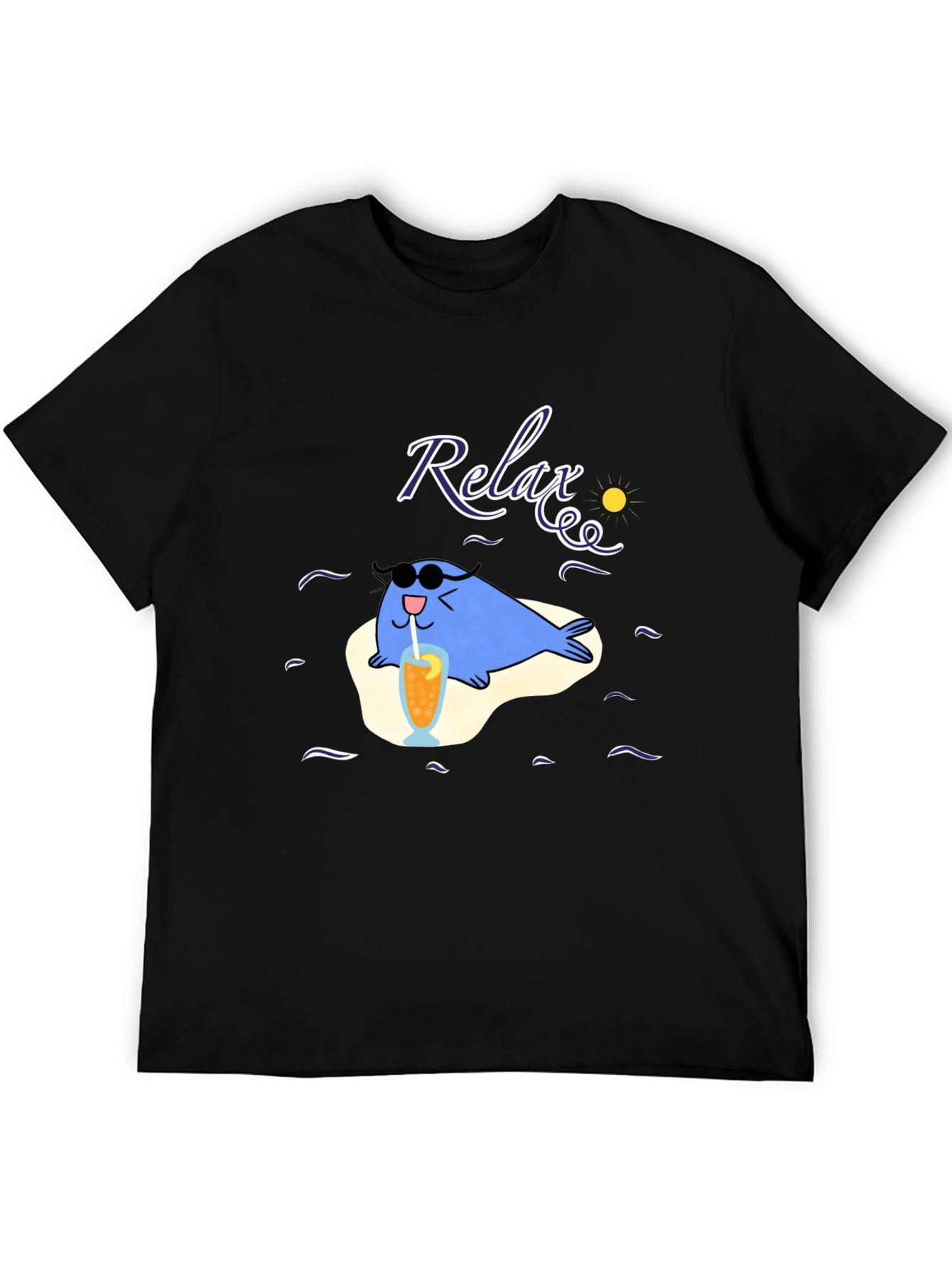 Relaxing Seal Black T-Shirt