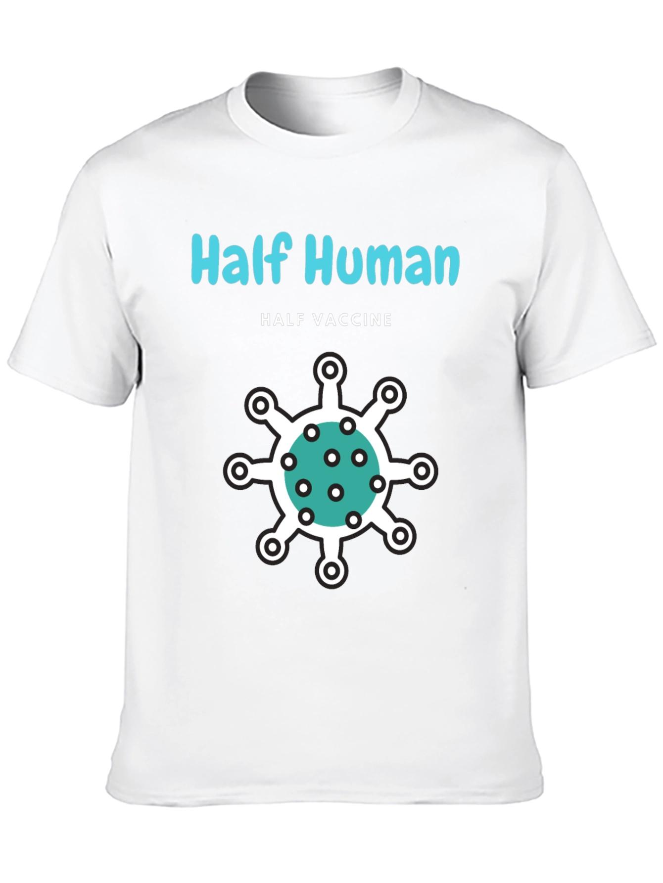 Half Human Half Vaccine T-Shirt - Novelty Graphic Tee
