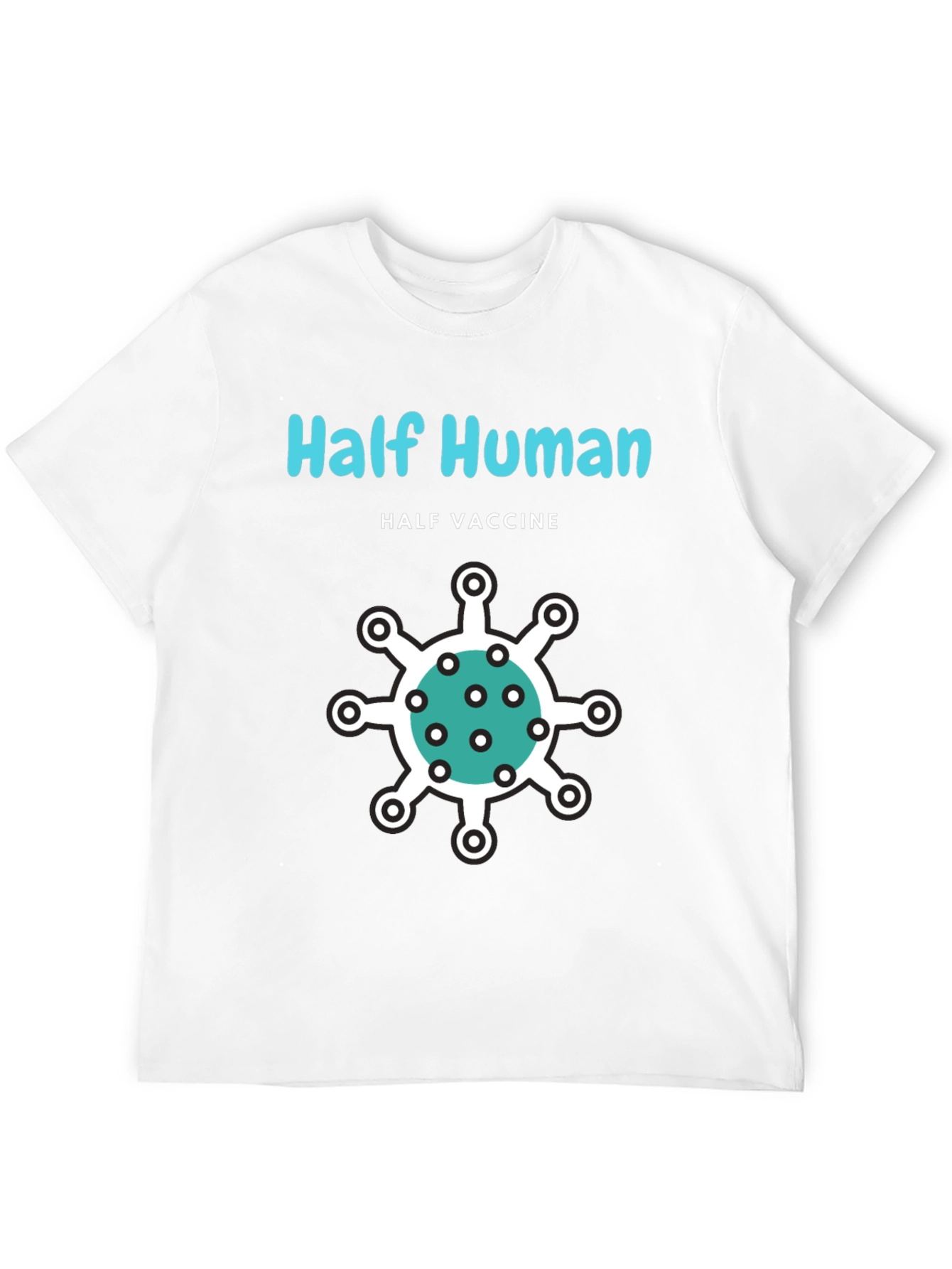 Half Human Half Vaccine T-Shirt - Novelty Graphic Tee