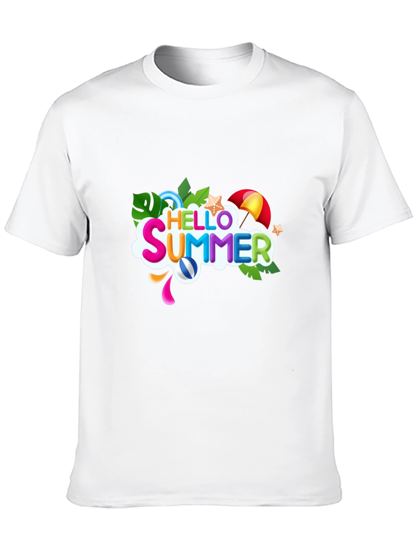 Hello Summer Black Graphic T-Shirt