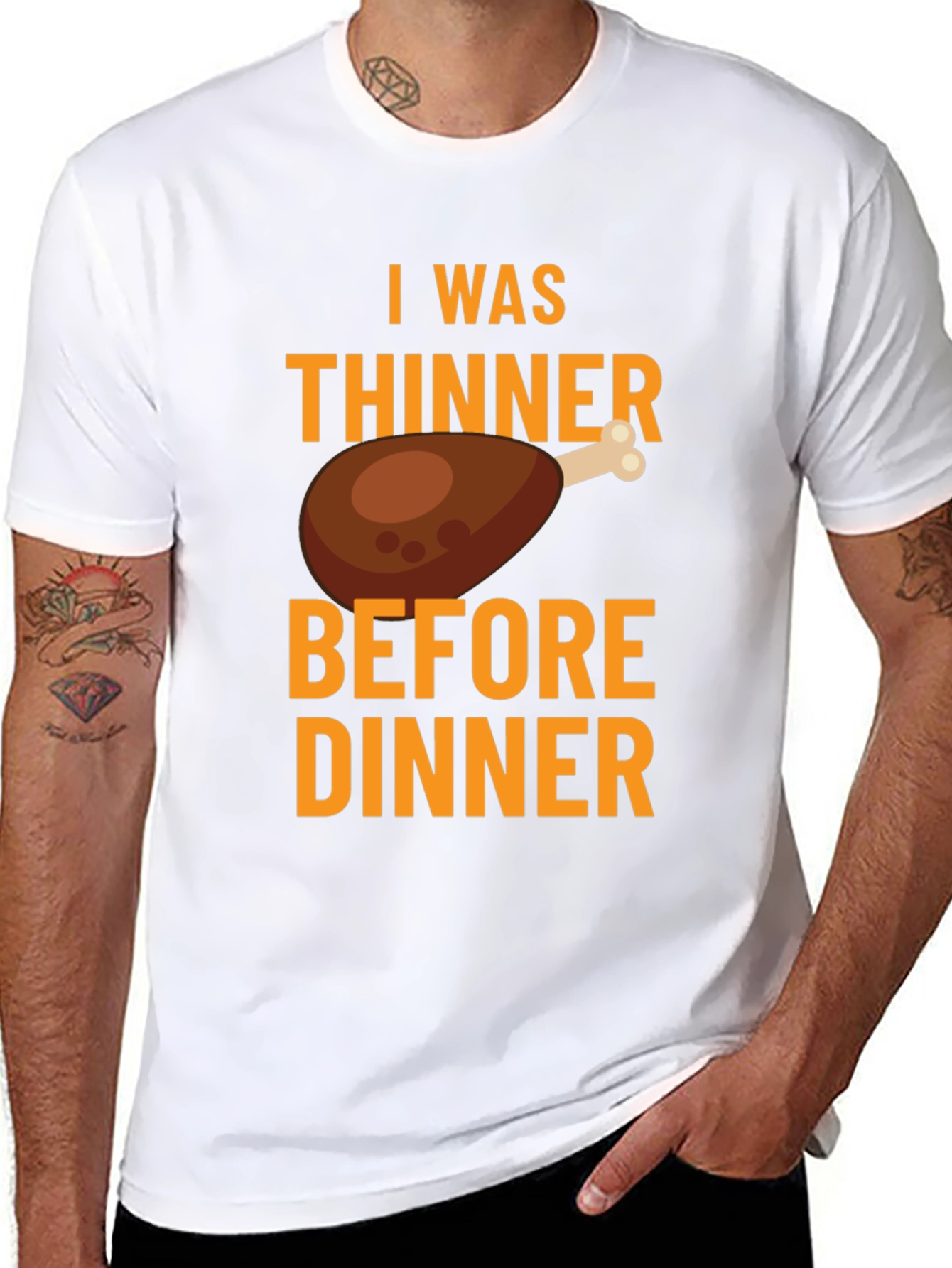 Funny Thanksgiving I Was Thinner Before Dinner T-Shirt