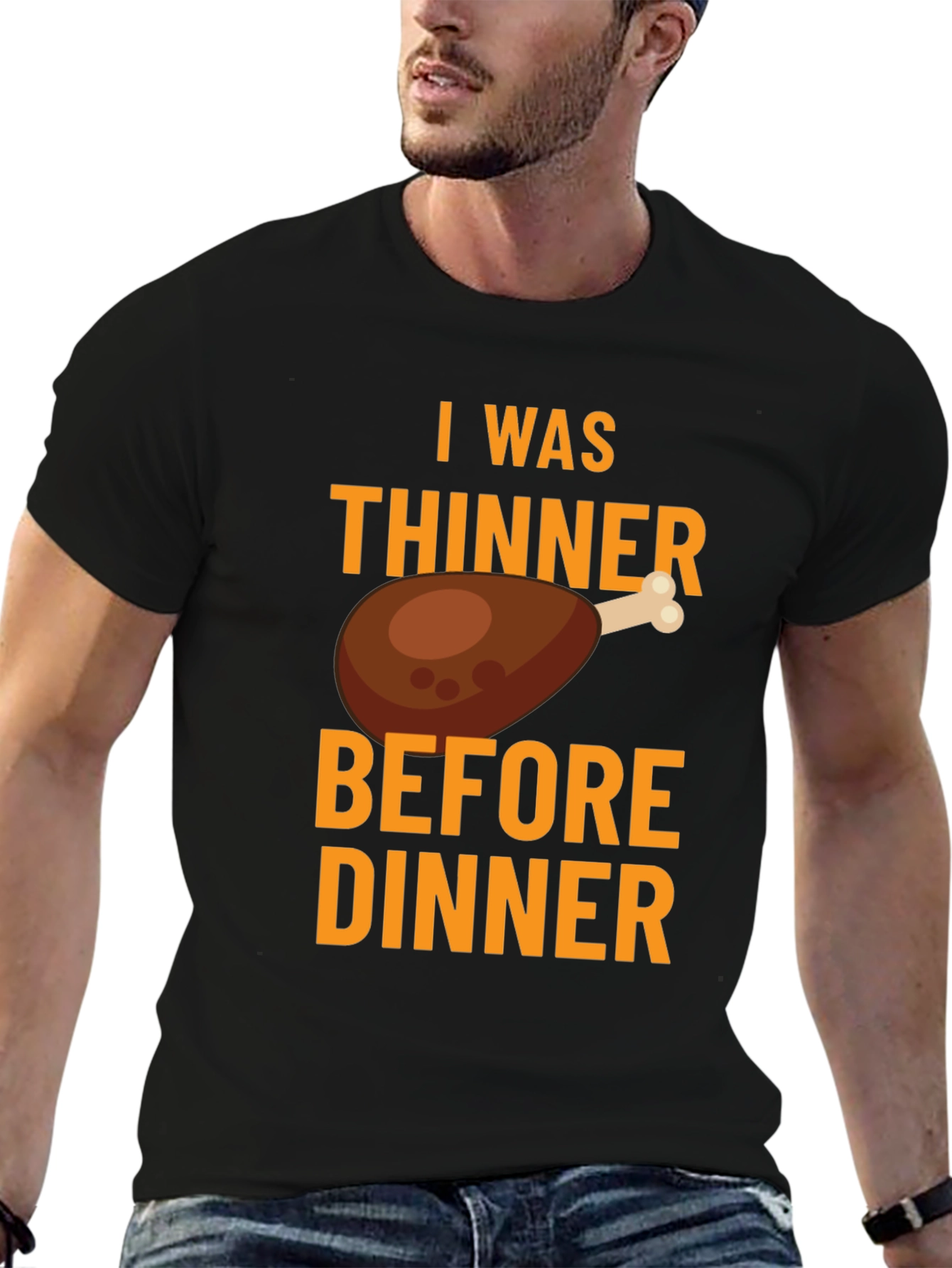 Funny Thanksgiving I Was Thinner Before Dinner T-Shirt