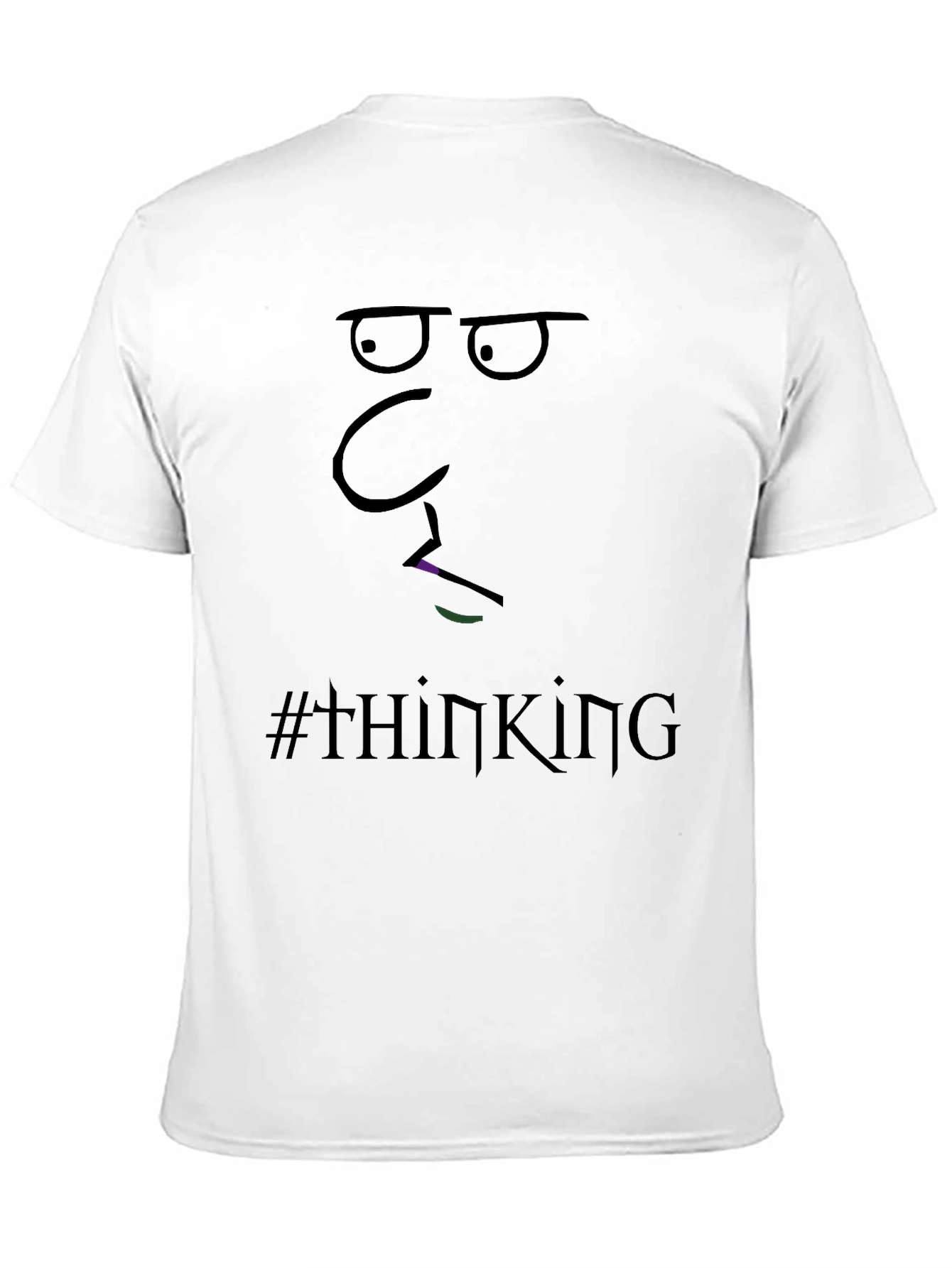 Thinking Face Graphic Tee - Black Cotton T-Shirt