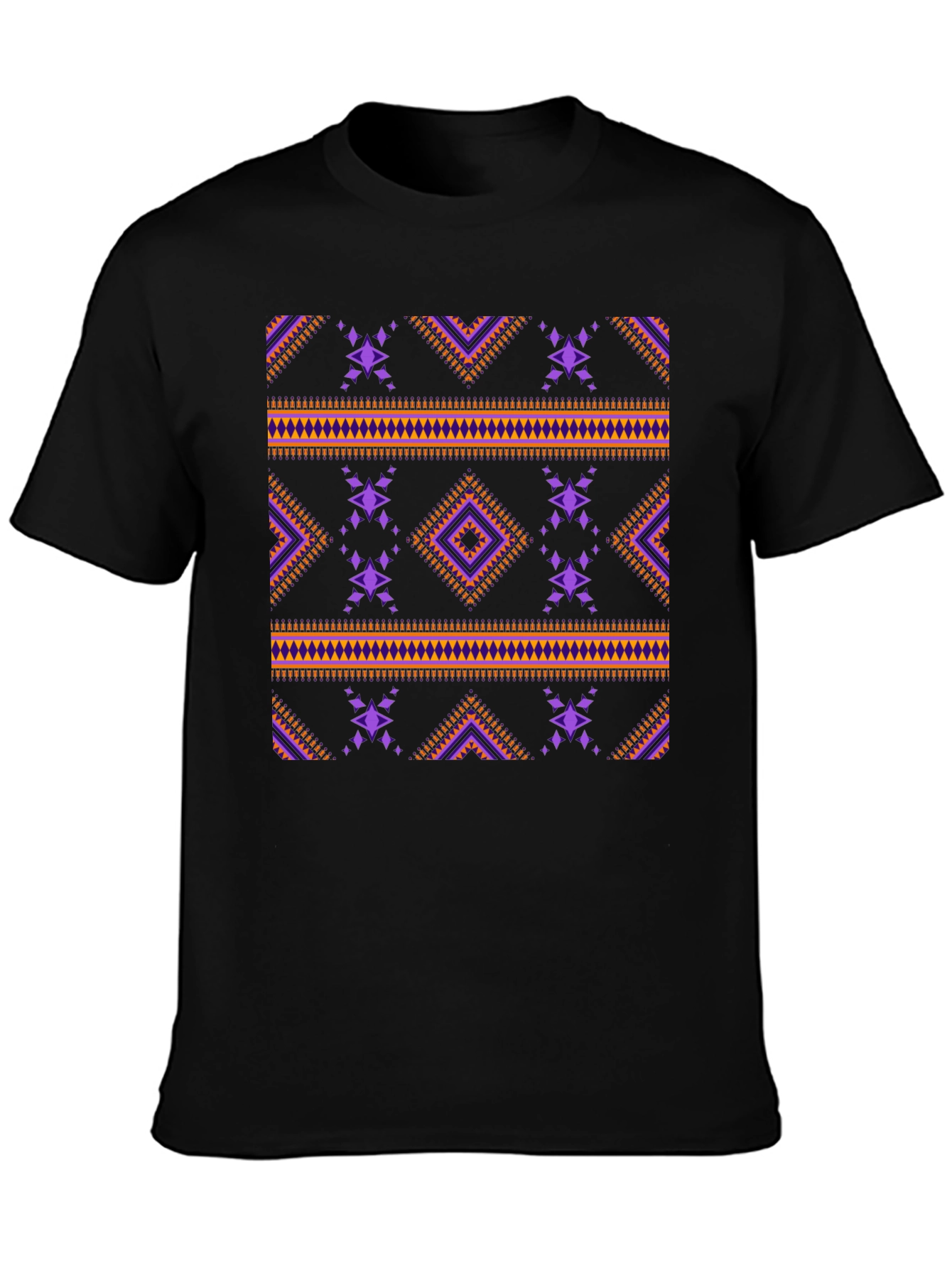 Tribal Pattern Black T-Shirt