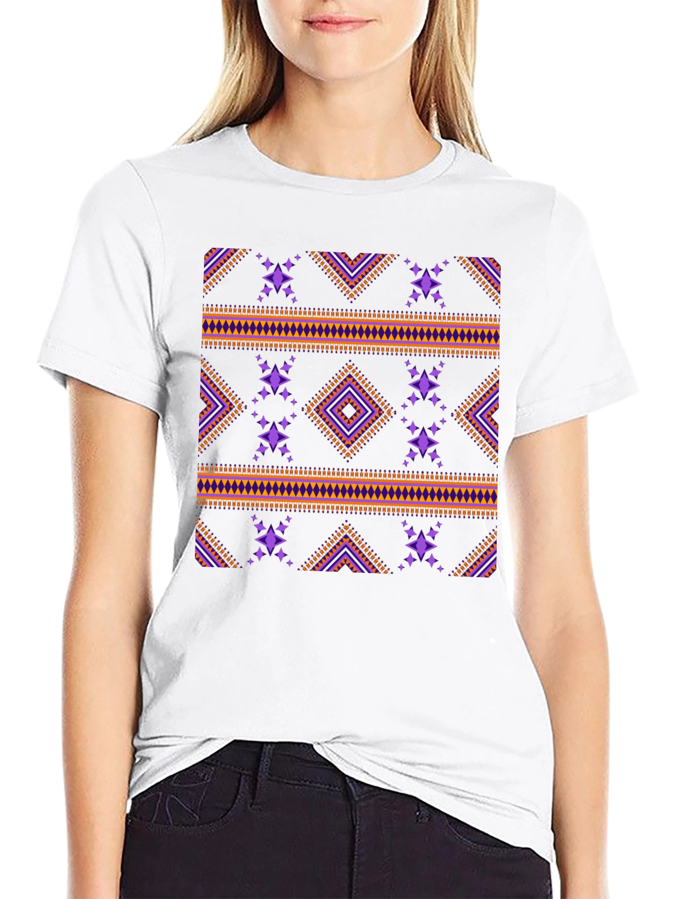 Tribal Pattern Black T-Shirt