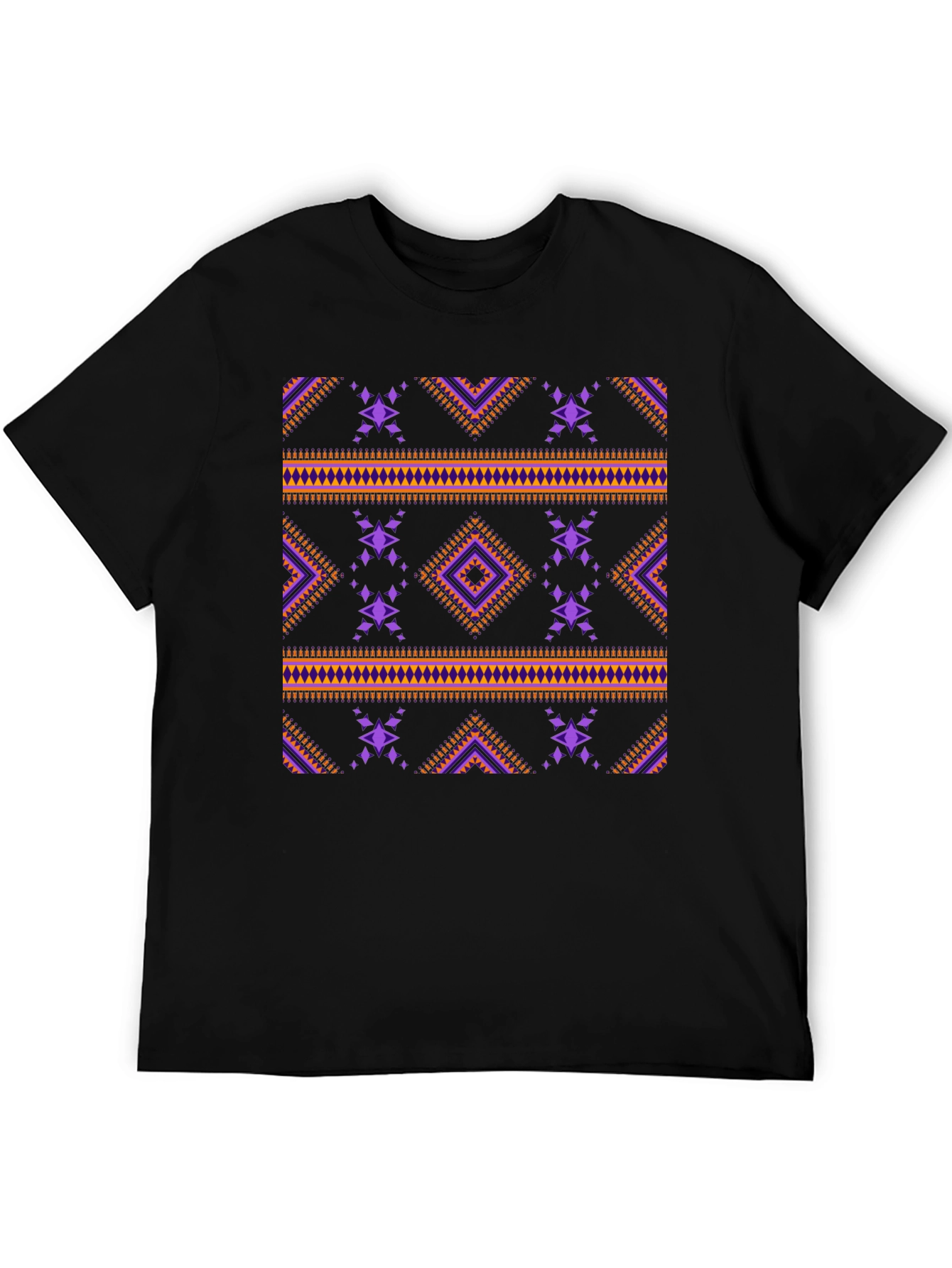 Tribal Pattern Black T-Shirt