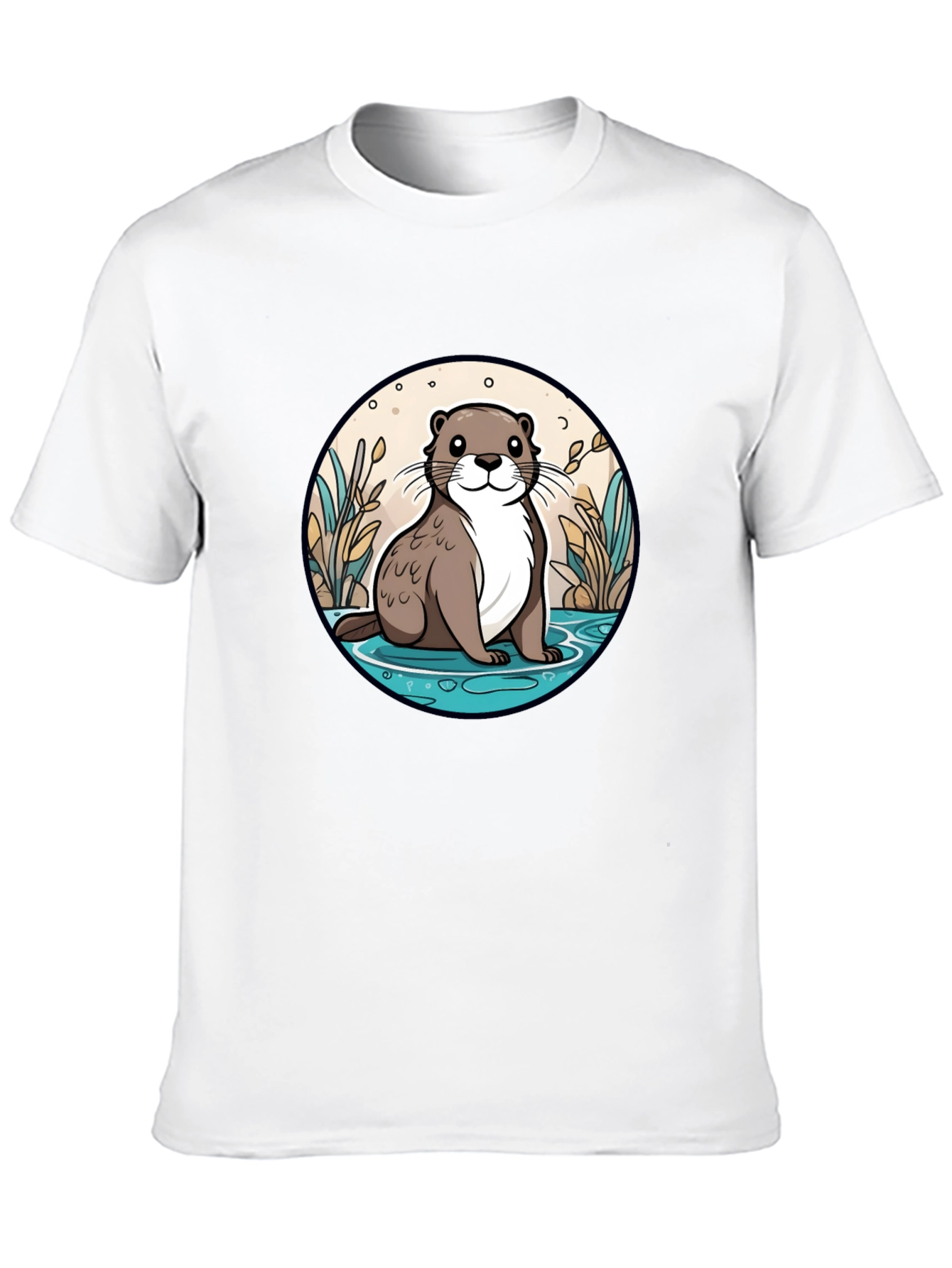 Otter Graphic Tee - Black Cotton Blend Casual Wear