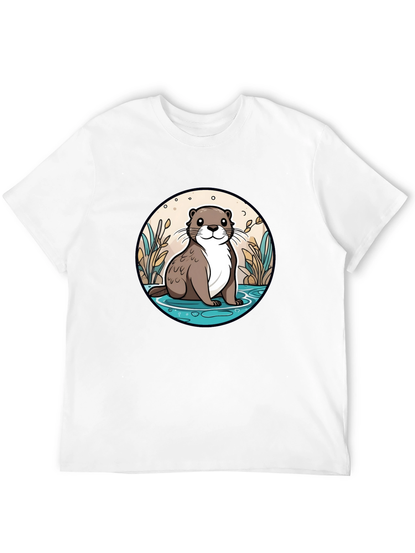 Otter Graphic Tee - Black Cotton Blend Casual Wear