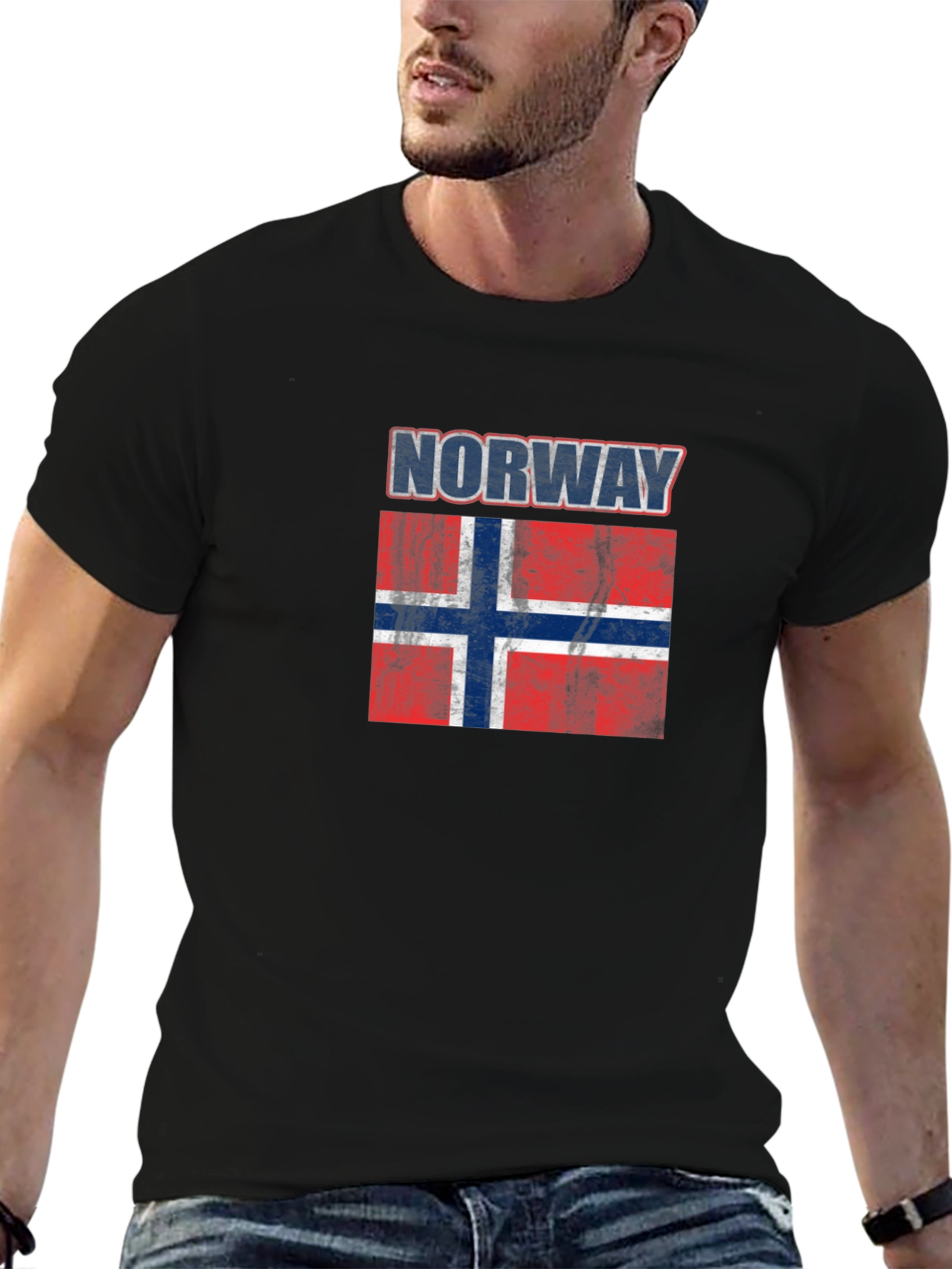 Norway Flag T-Shirt - Distressed Graphic Tee