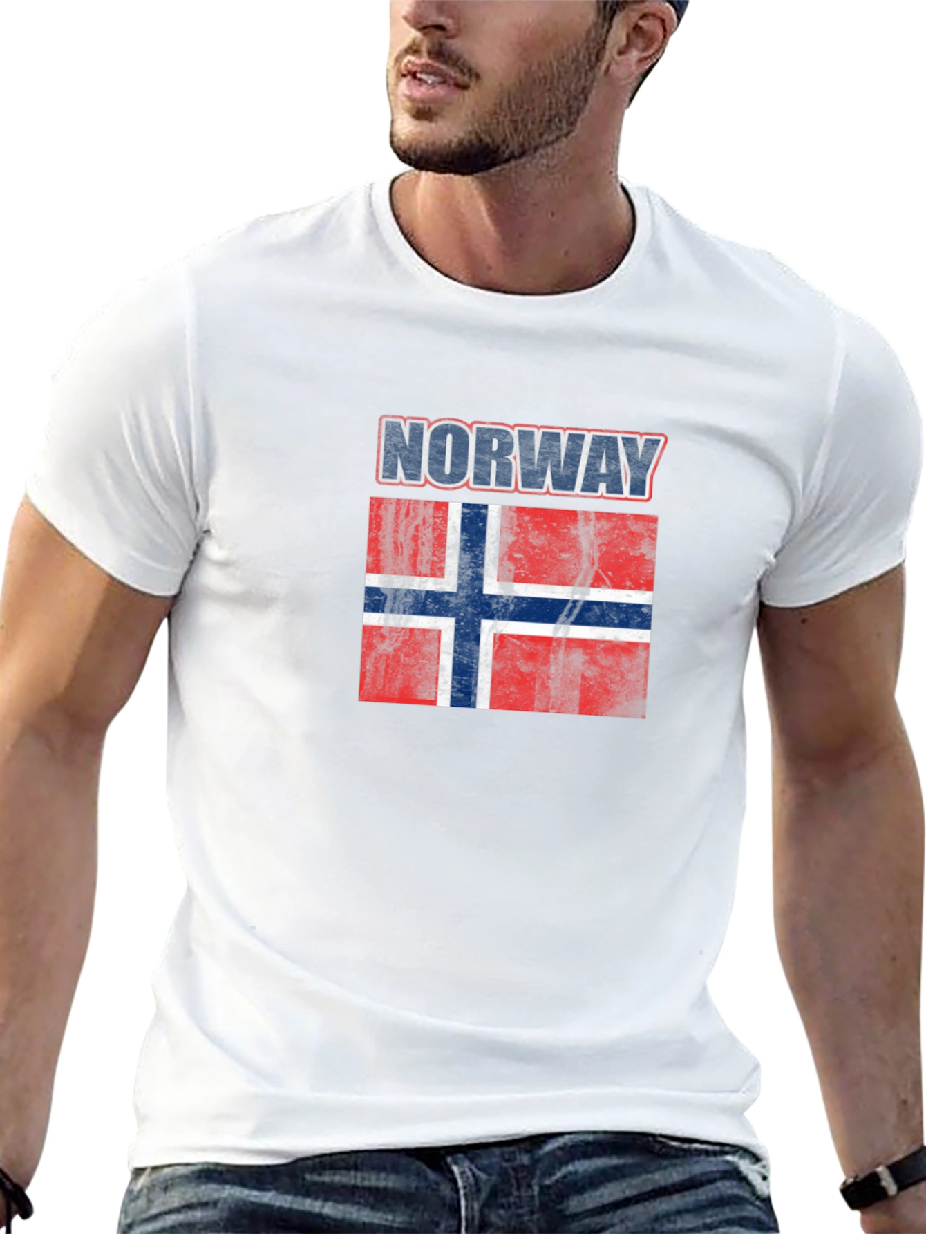 Norway Flag T-Shirt - Distressed Graphic Tee