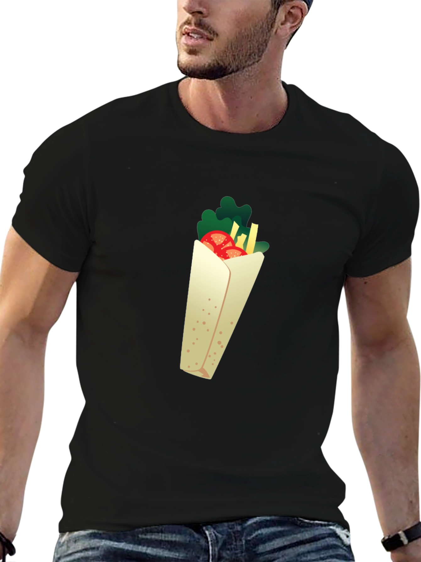 Kebab Graphic Black T-Shirt - Novelty Food Tee