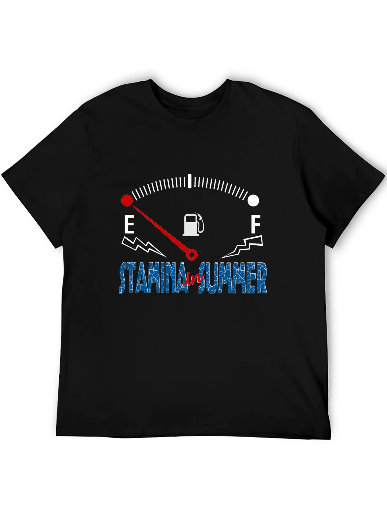 Stamina Summer Black Graphic Tee - Fuel Gauge Design