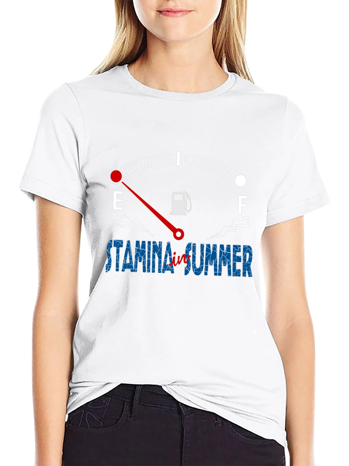 Stamina Summer Black Graphic Tee - Fuel Gauge Design