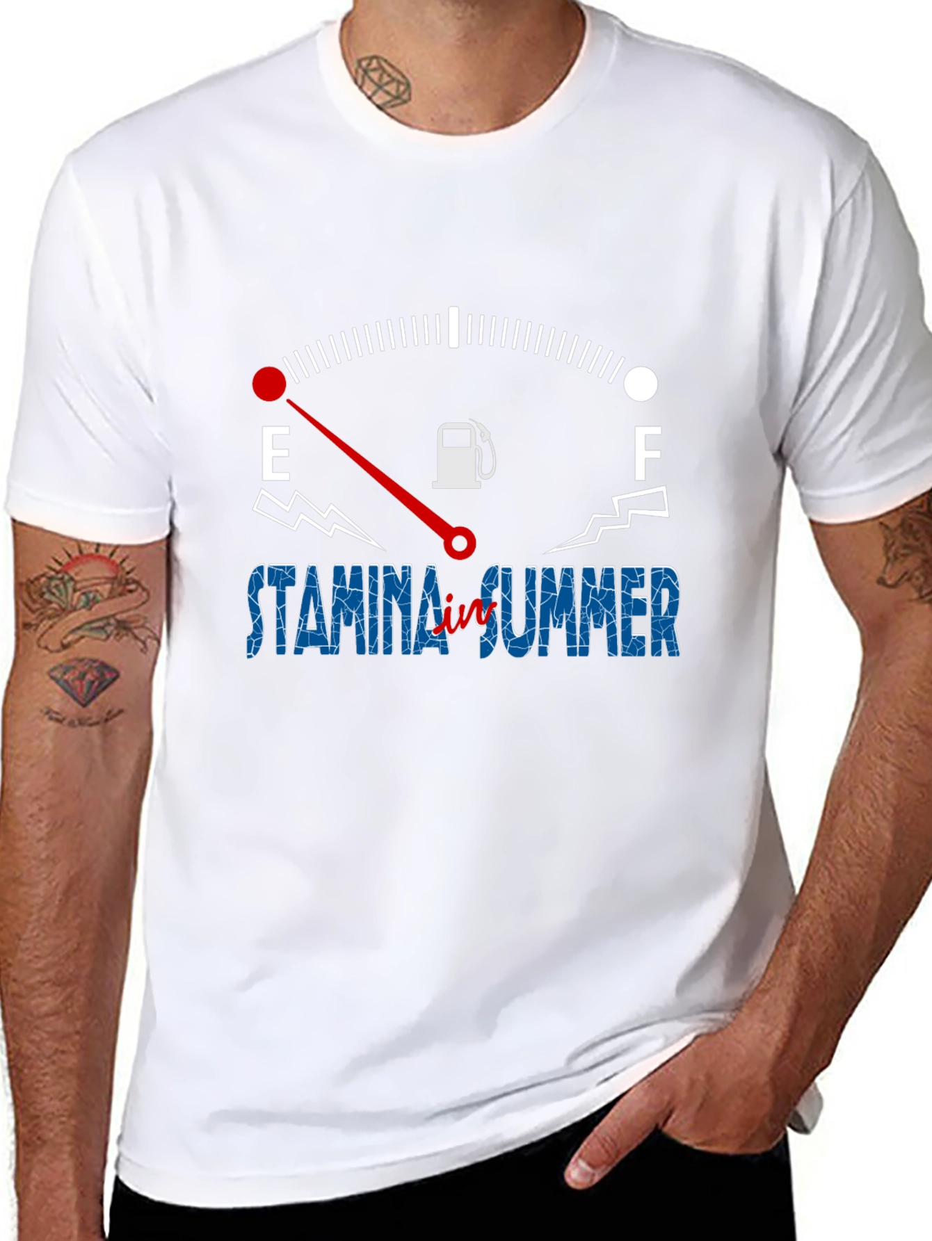 Stamina Summer Black Graphic Tee - Fuel Gauge Design