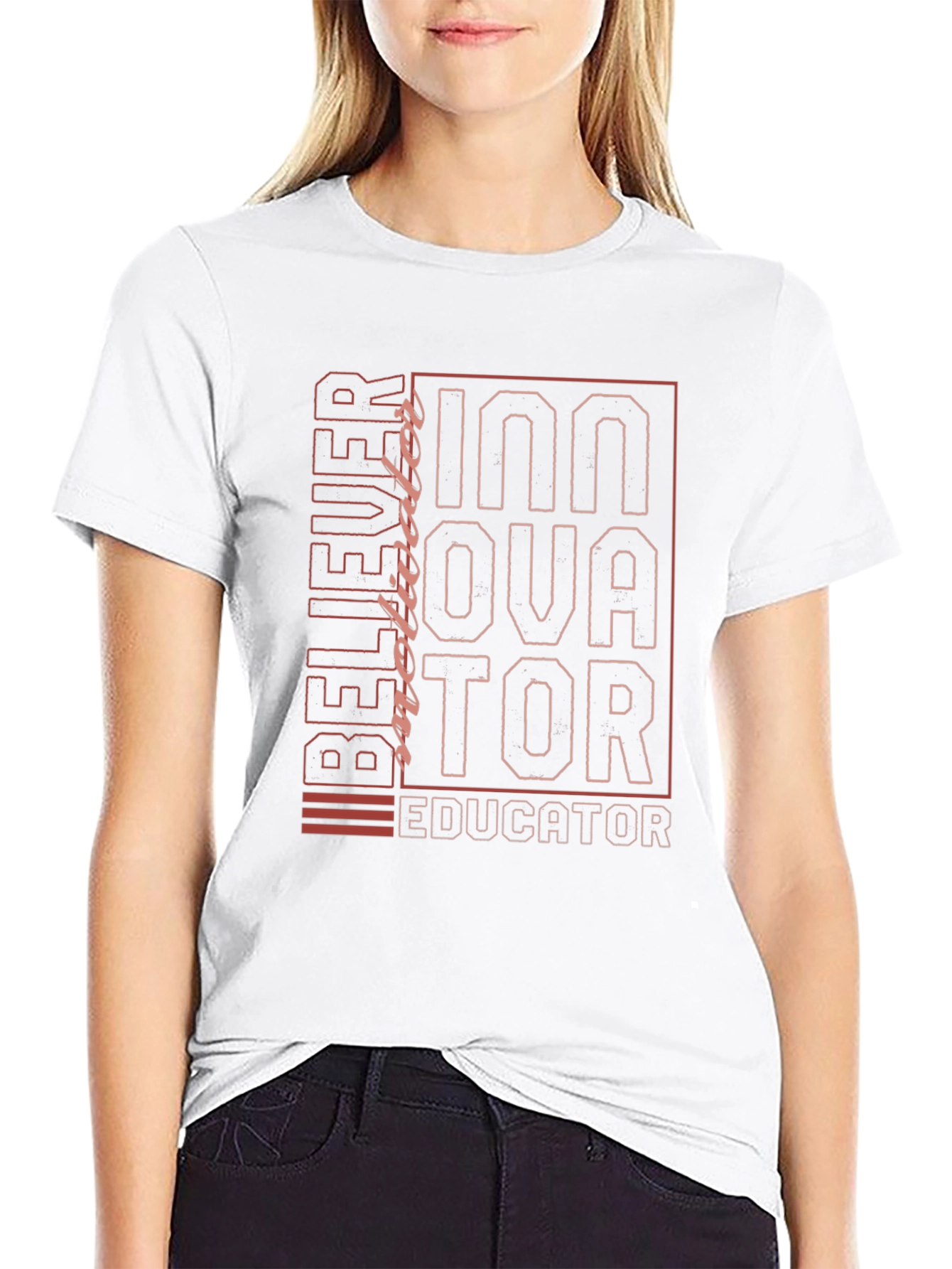 Motivational Graphic Tee - Believer Innovator Educator