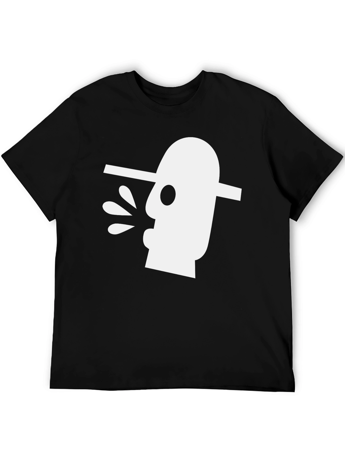Abstract Art Graphic Tee - Black Cotton T-Shirt