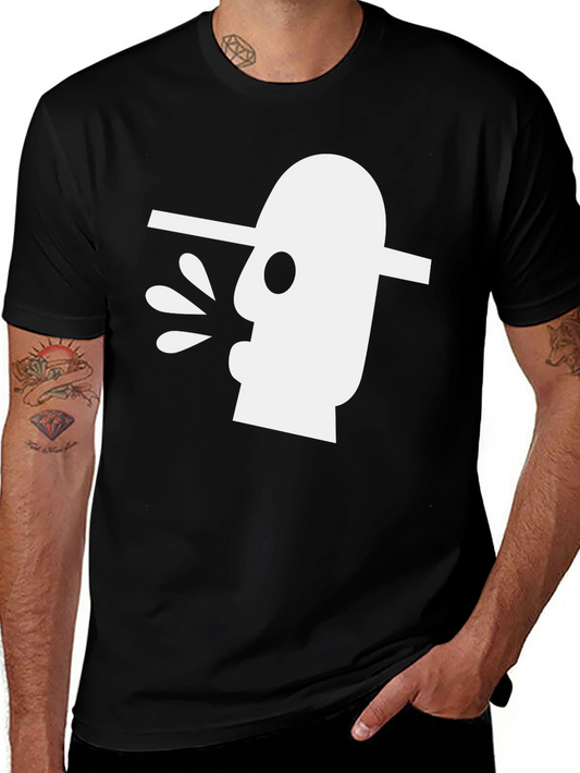 Abstract Art Graphic Tee - Black Cotton T-Shirt