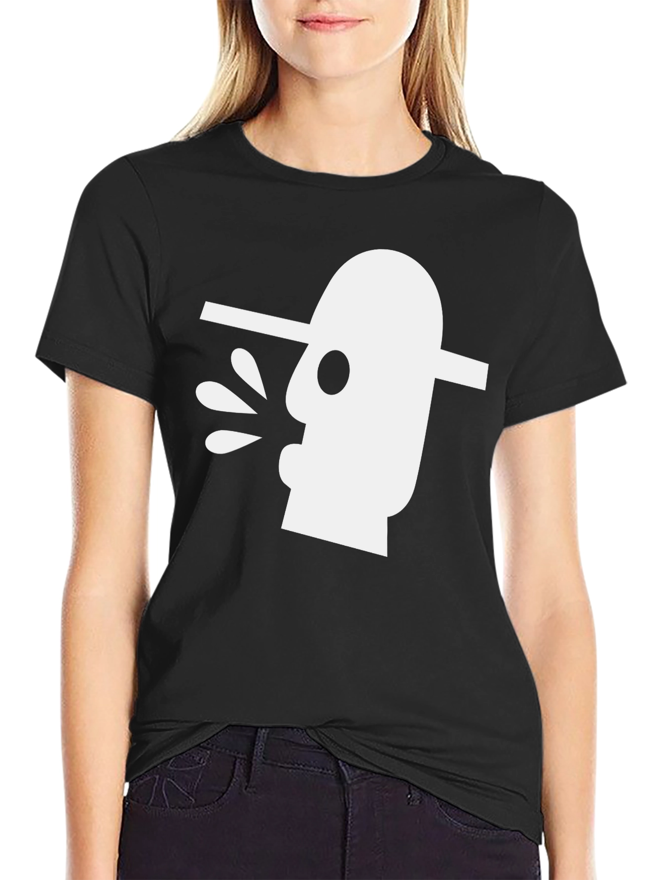 Abstract Art Graphic Tee - Black Cotton T-Shirt