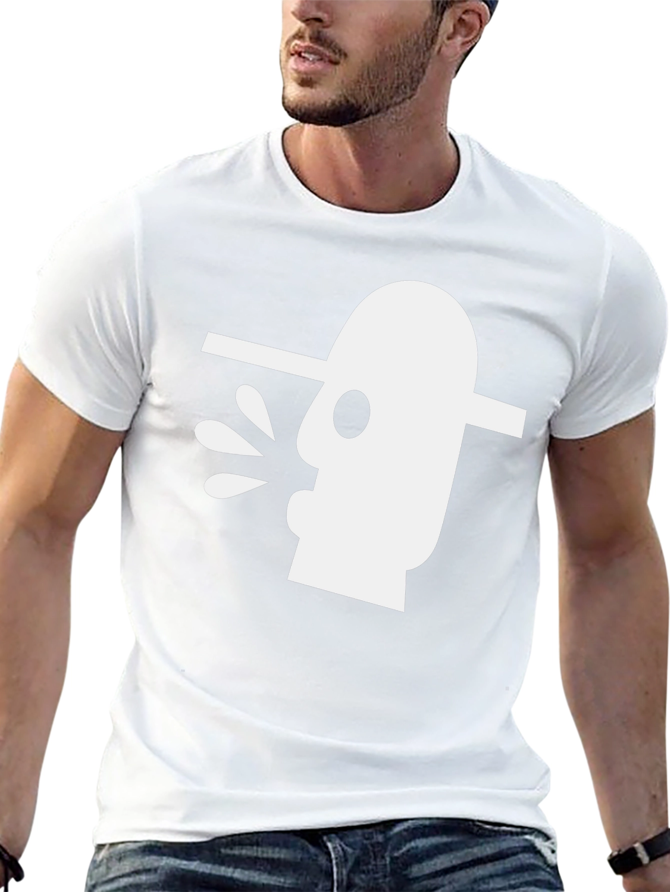 Abstract Art Graphic Tee - Black Cotton T-Shirt