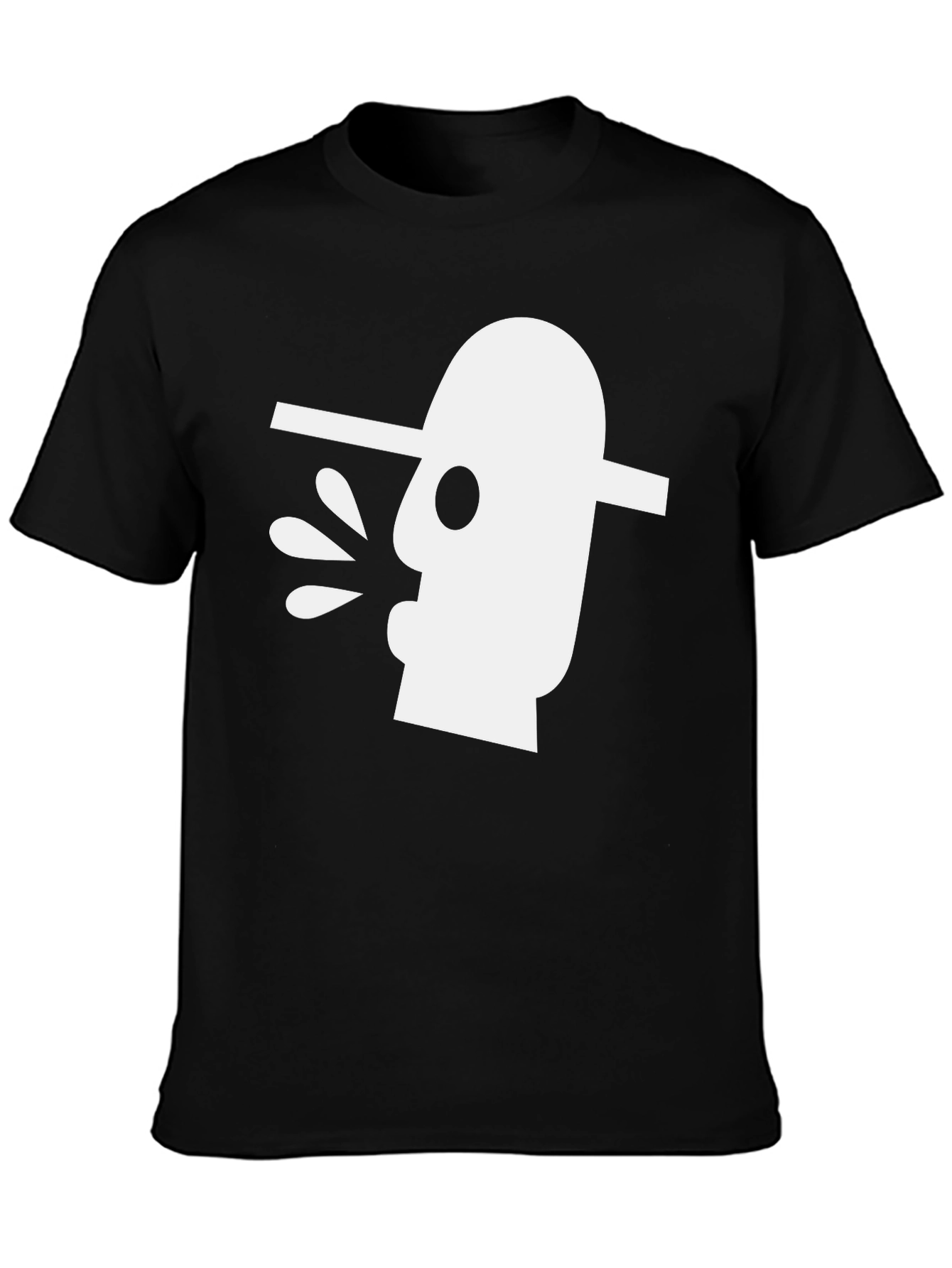 Abstract Art Graphic Tee - Black Cotton T-Shirt