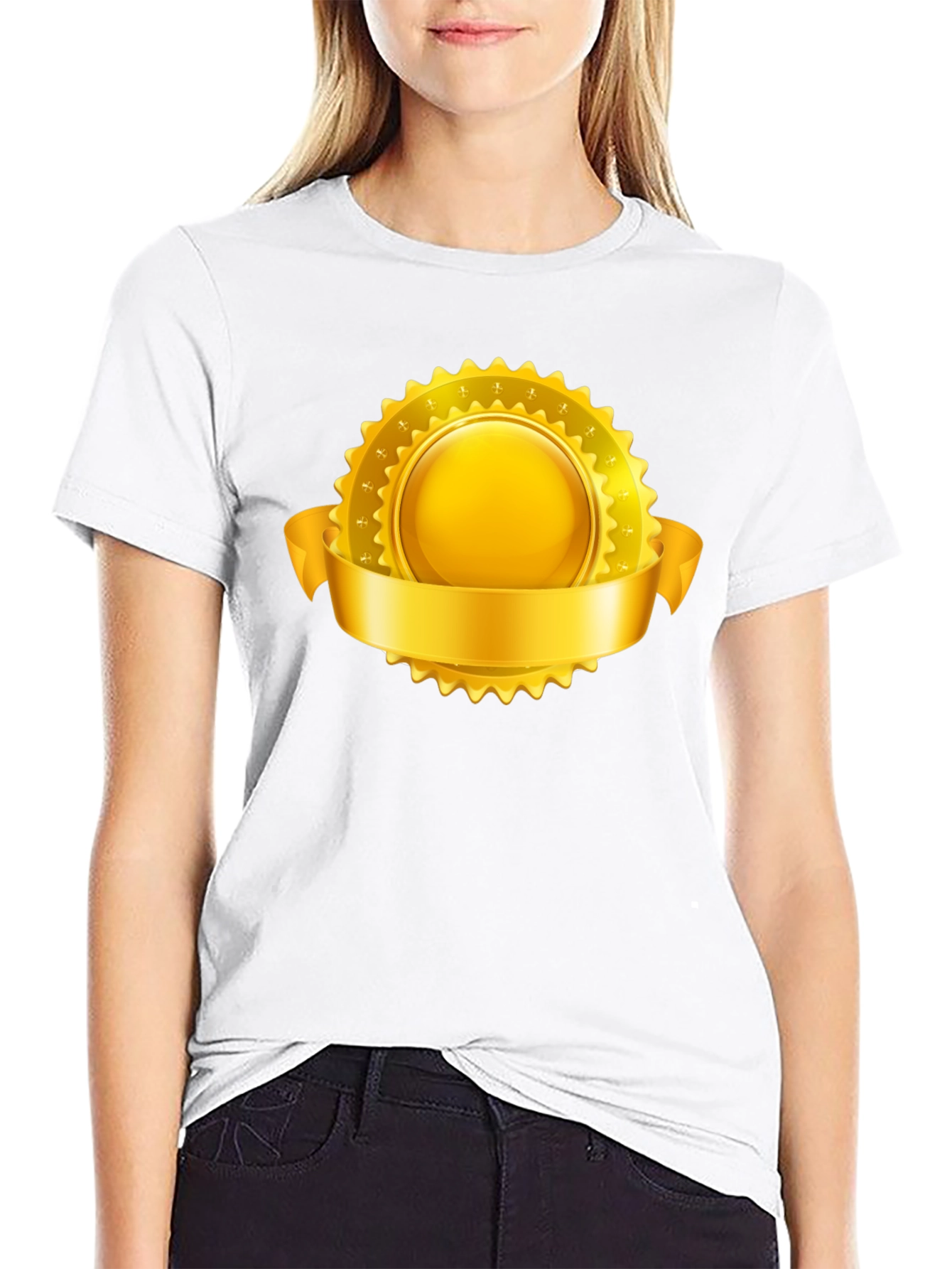 Golden Emblem Black T-Shirt
