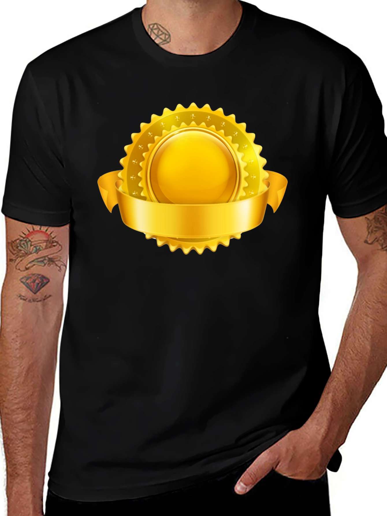 Golden Emblem Black T-Shirt