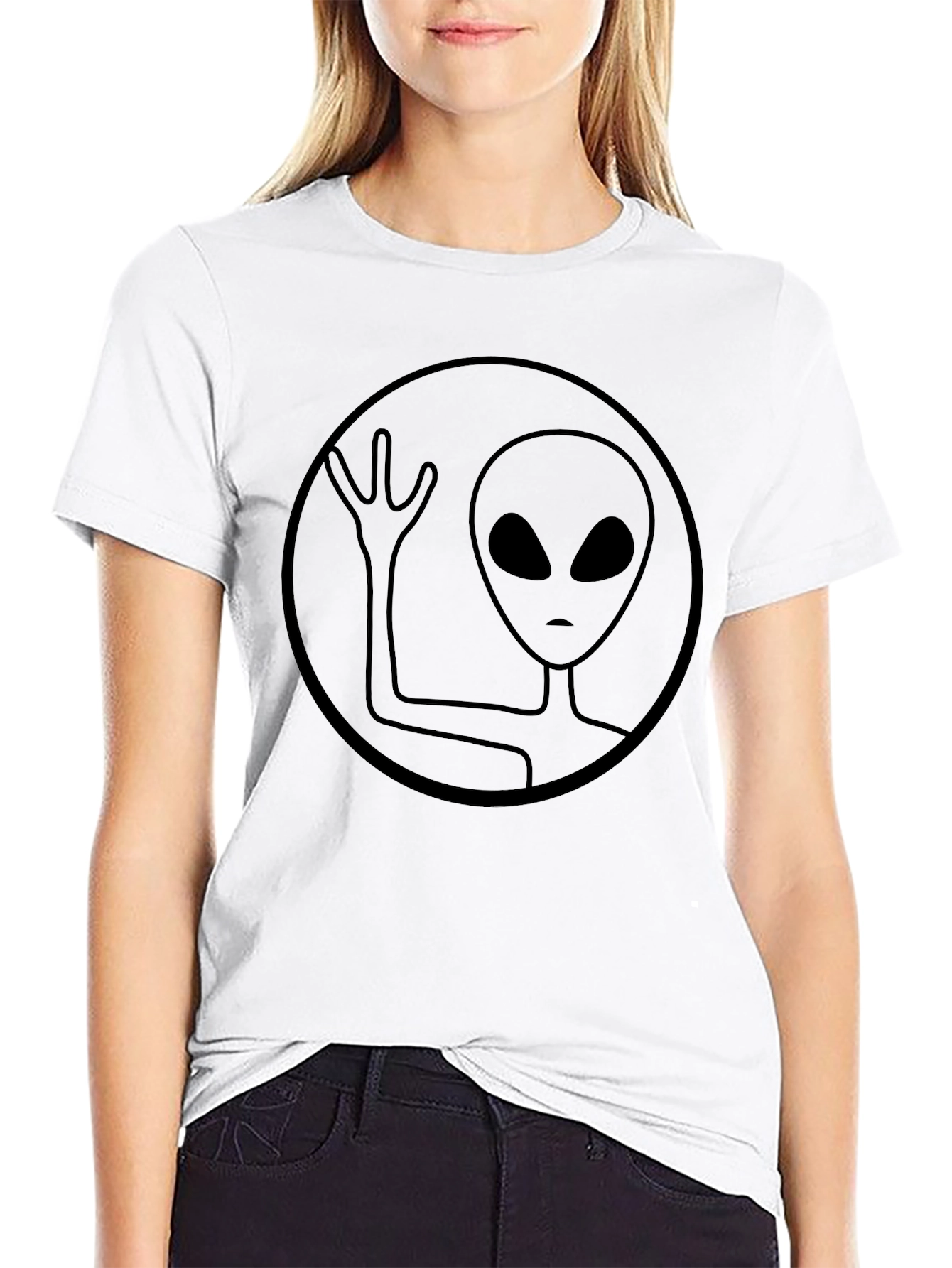 Alien Graphic Tee - Black Casual Shirt