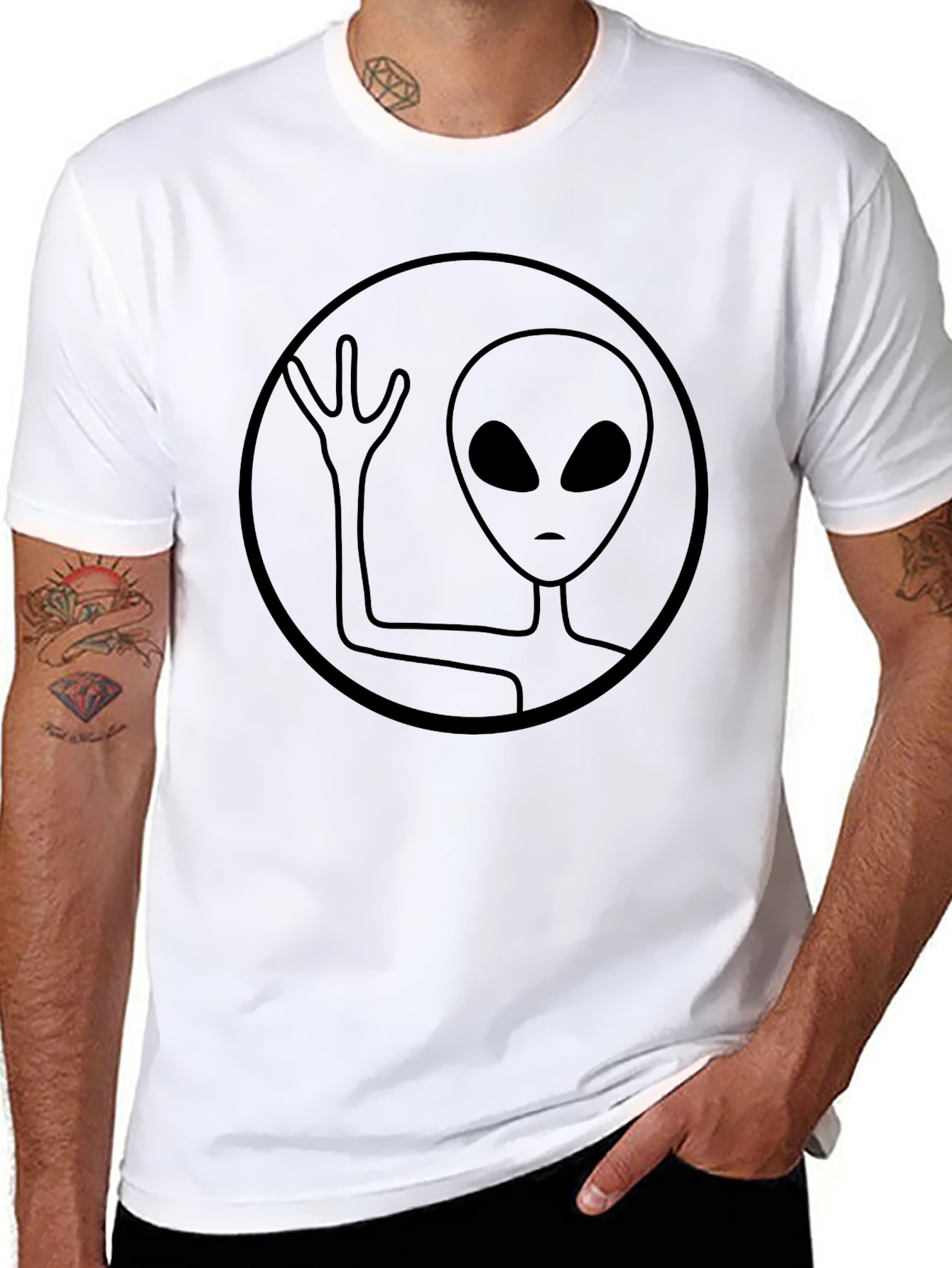 Alien Graphic Tee - Black Casual Shirt