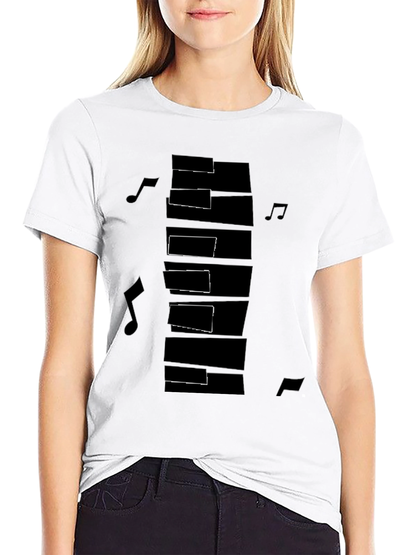 Musical Keyboard Graphic Tee - Black