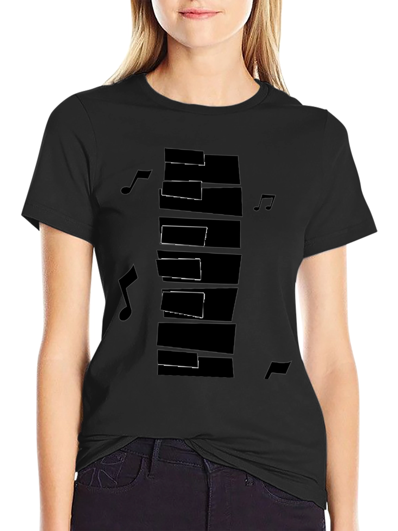 Musical Keyboard Graphic Tee - Black
