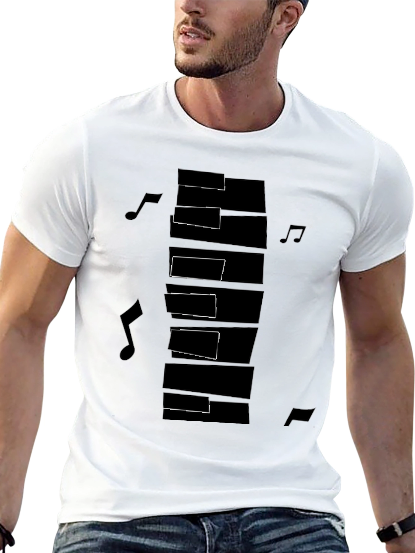 Musical Keyboard Graphic Tee - Black