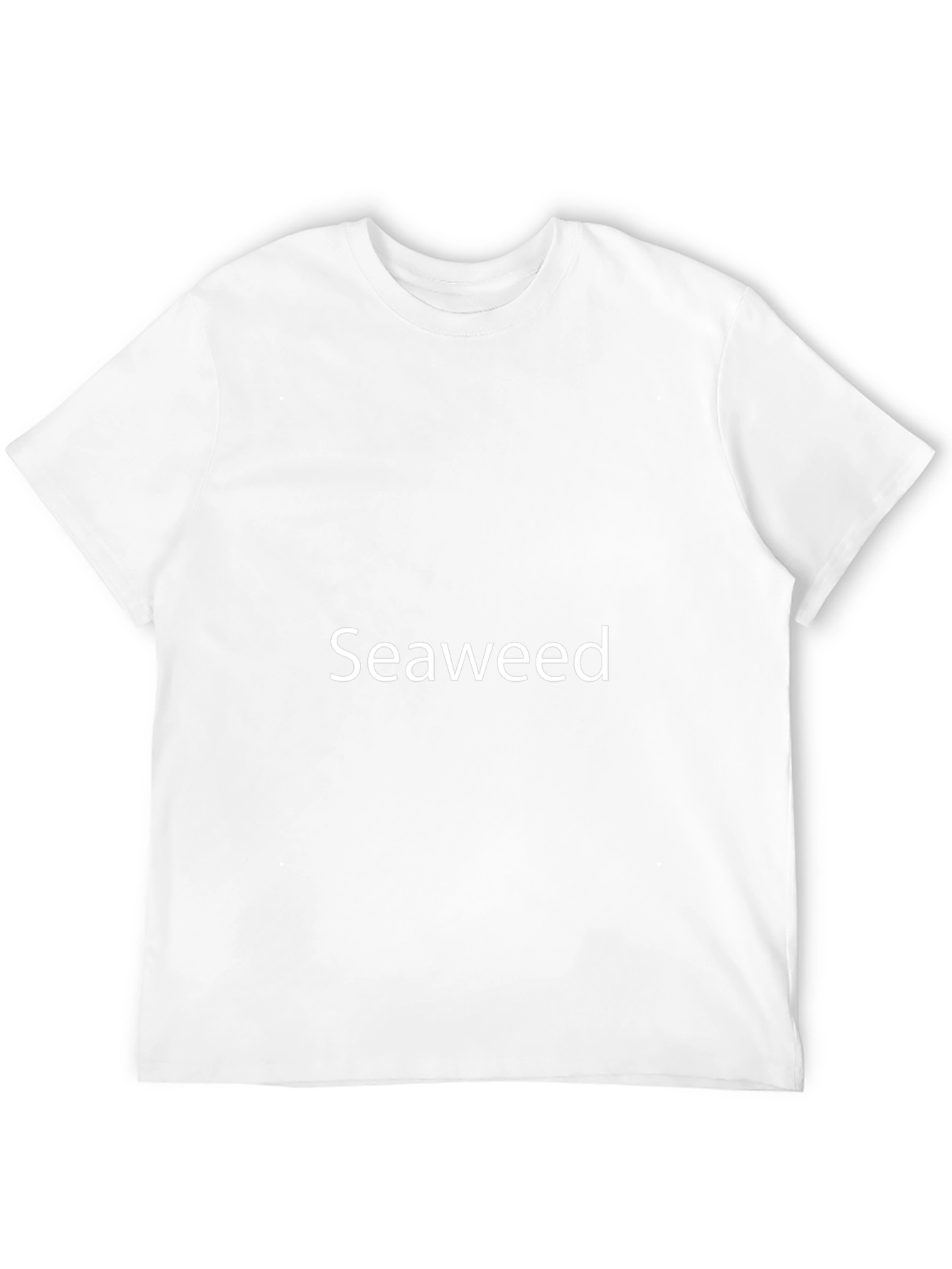 Mens Black Crew Neck T-Shirt with Seaweed Text