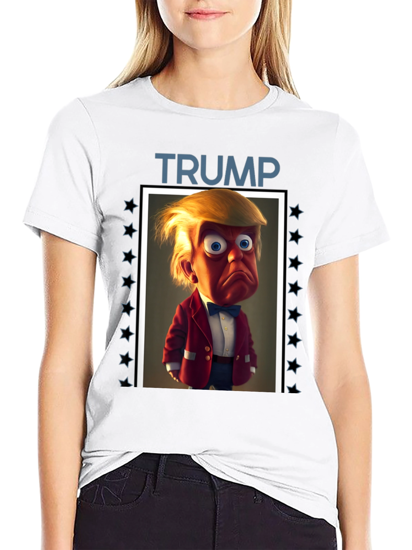 Trump Cartoon Graphic Tee - Political Humor T-Shirt
