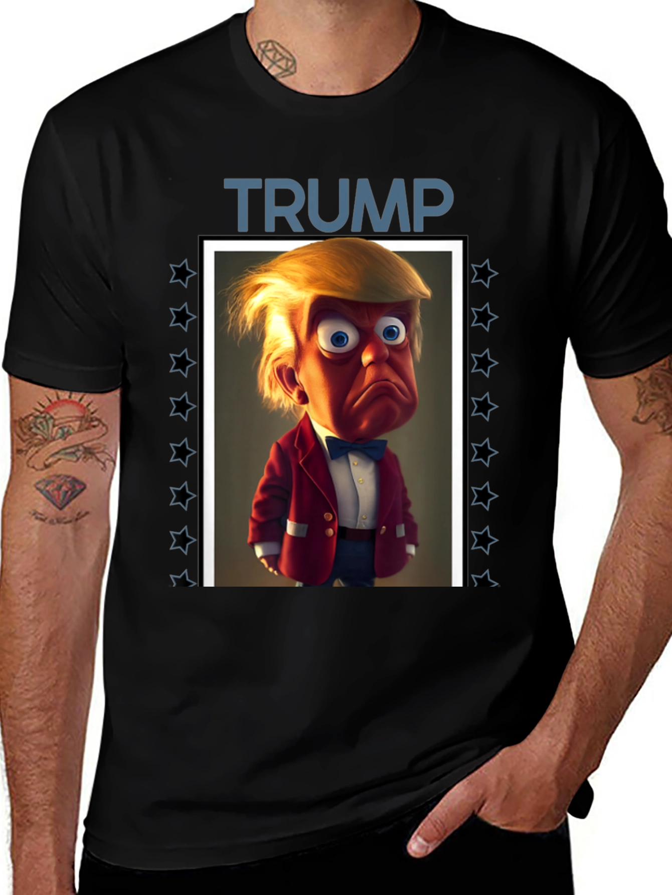Trump Cartoon Graphic Tee - Political Humor T-Shirt