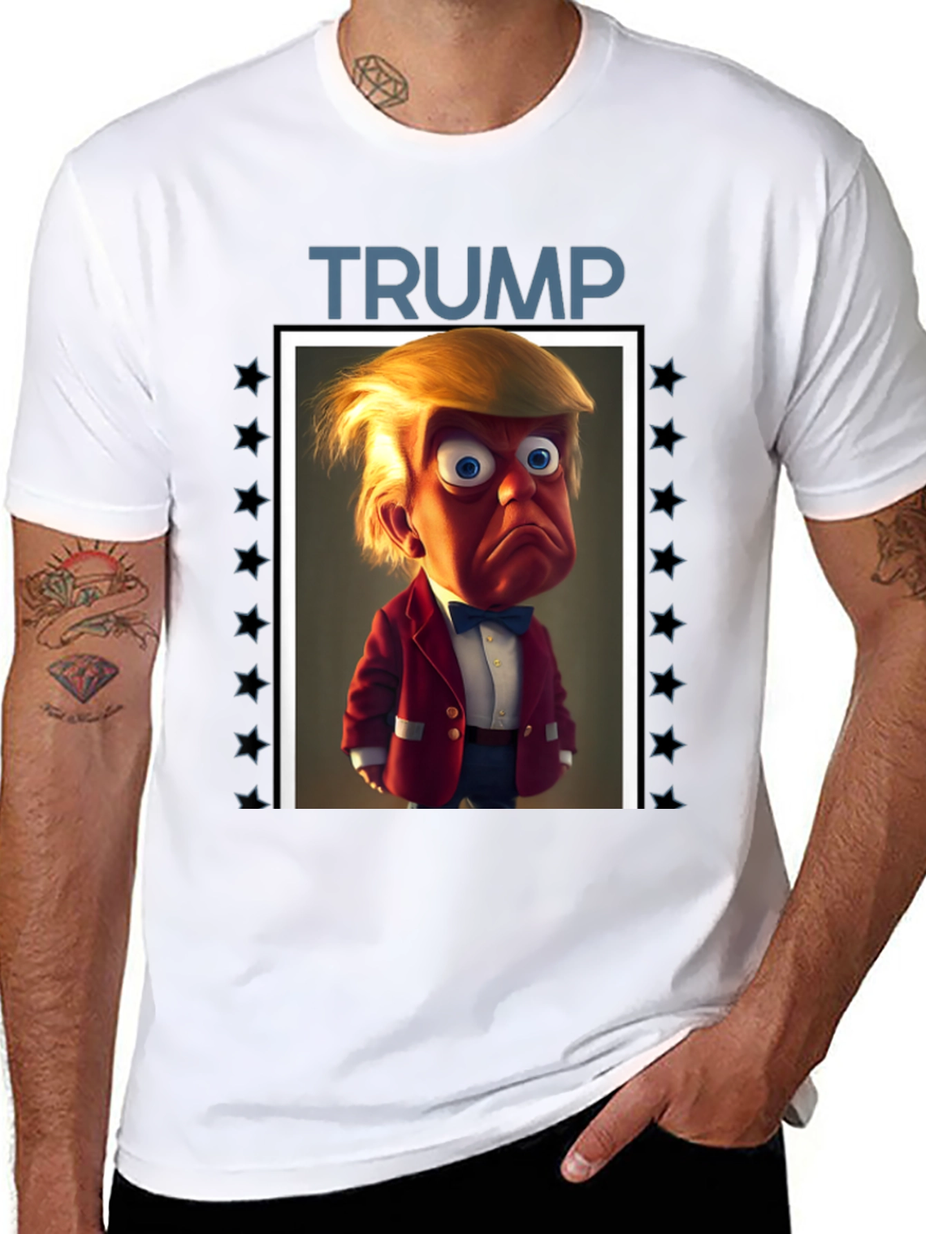 Trump Cartoon Graphic Tee - Political Humor T-Shirt