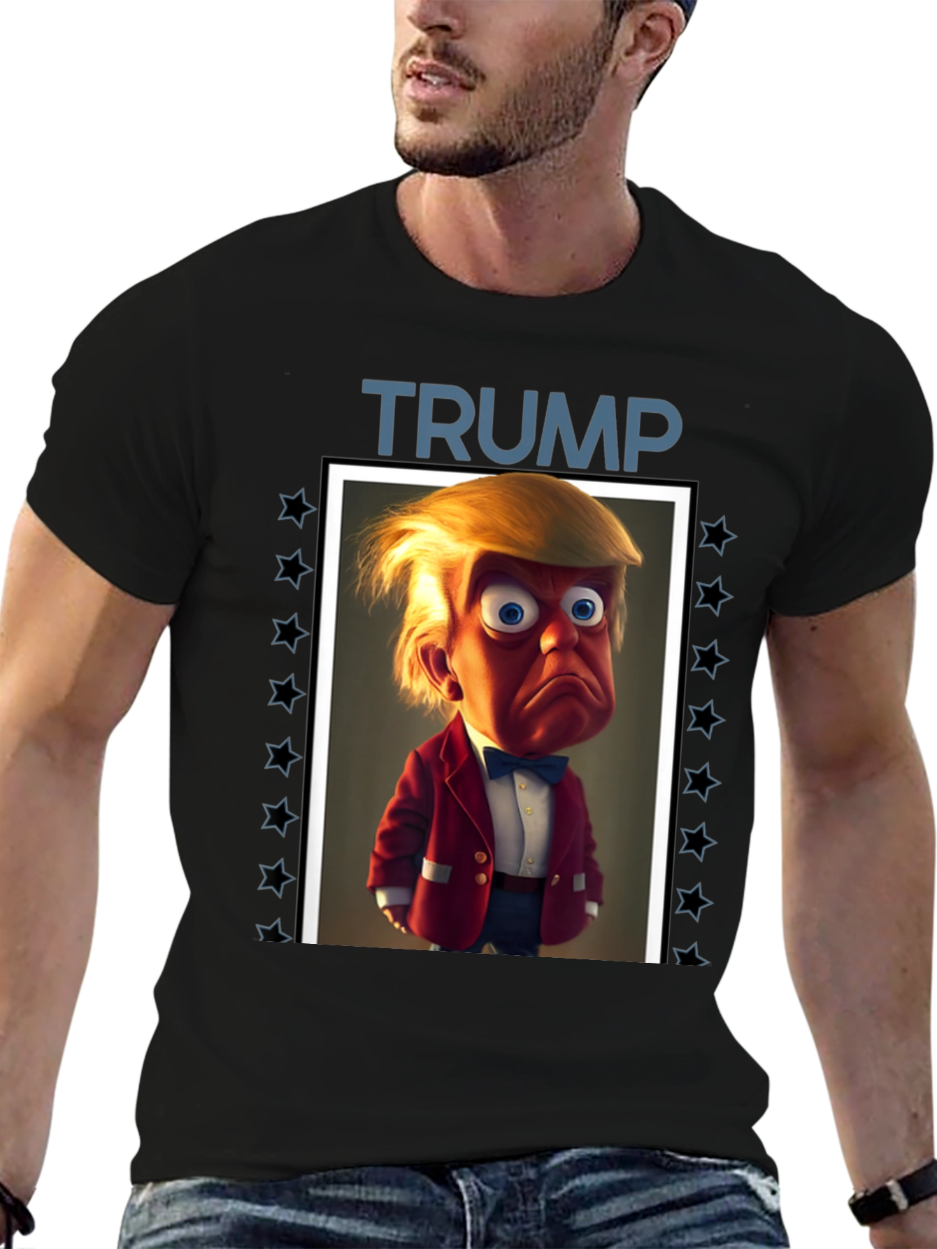 Trump Cartoon Graphic Tee - Political Humor T-Shirt