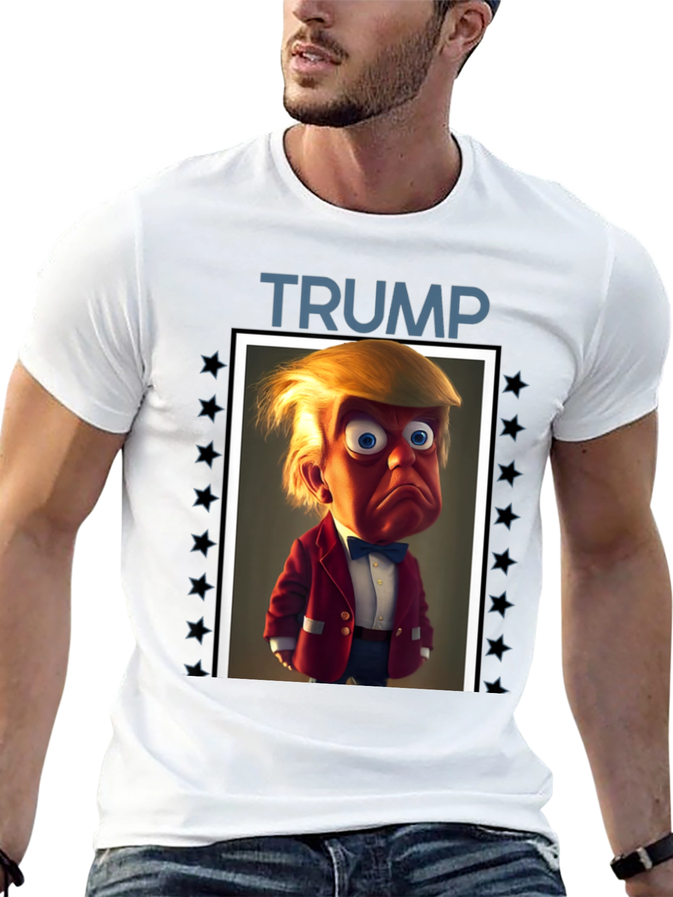 Trump Cartoon Graphic Tee - Political Humor T-Shirt