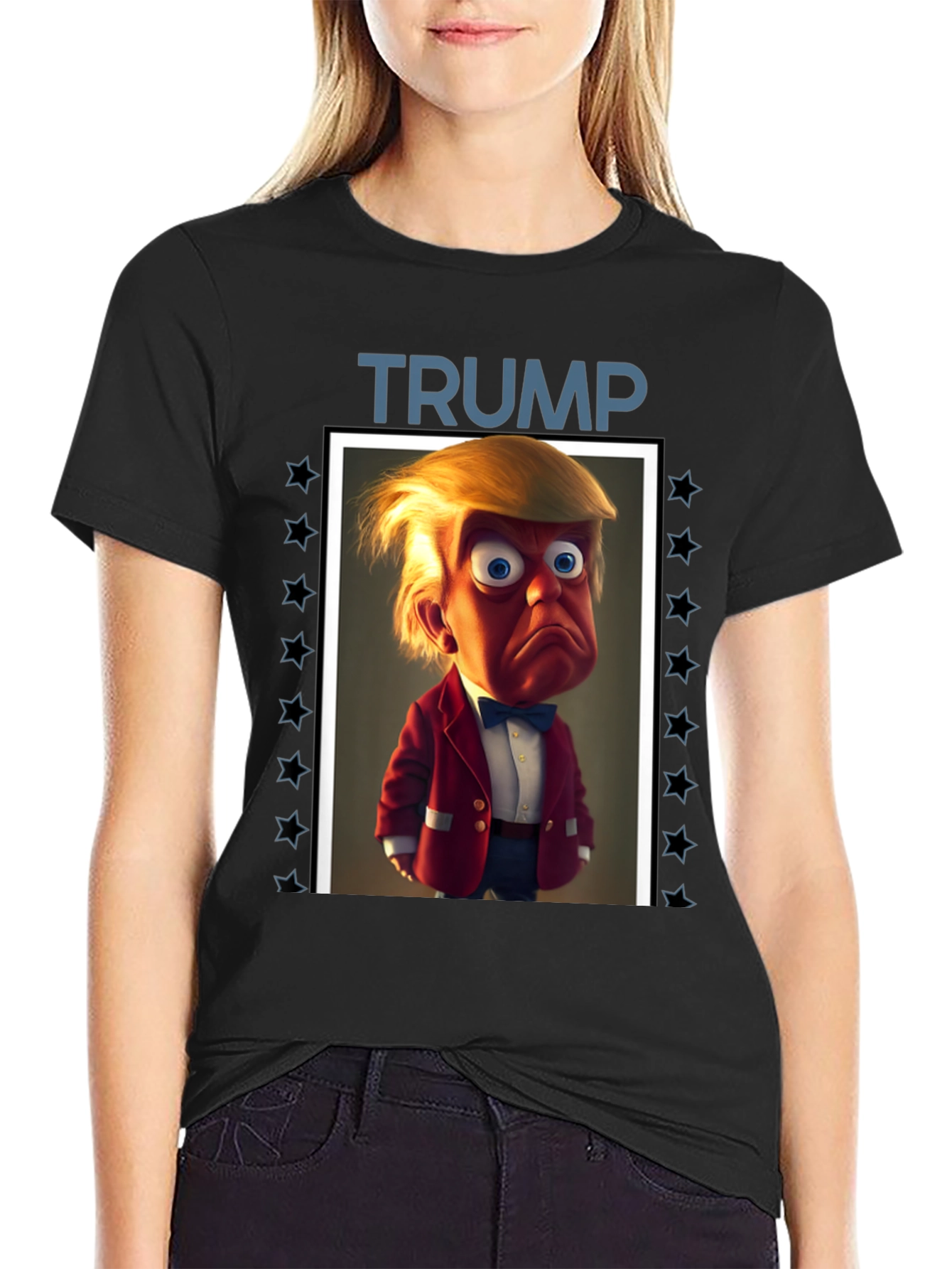 Trump Cartoon Graphic Tee - Political Humor T-Shirt