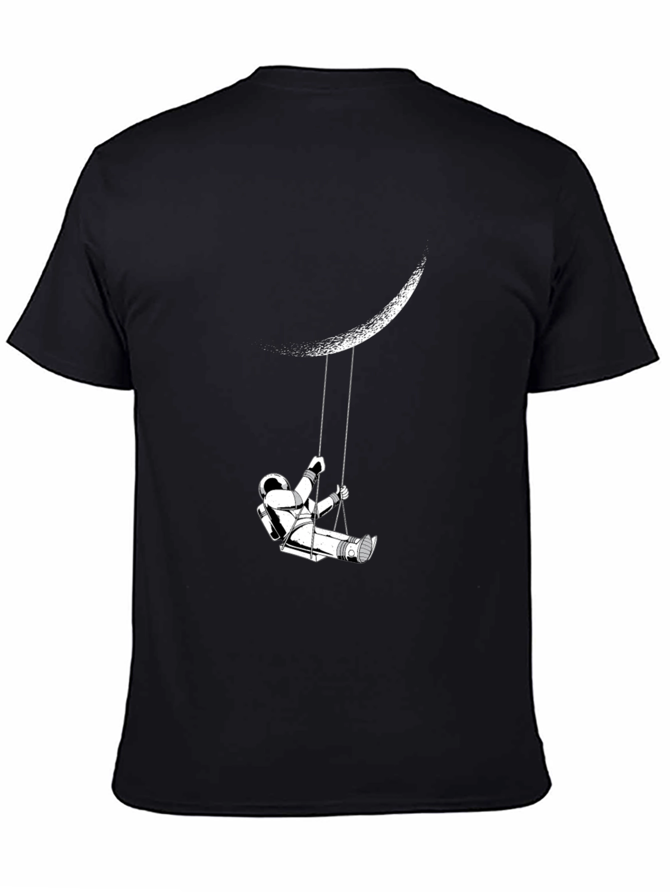 Astronaut on Moon Swing Graphic Tee - Black