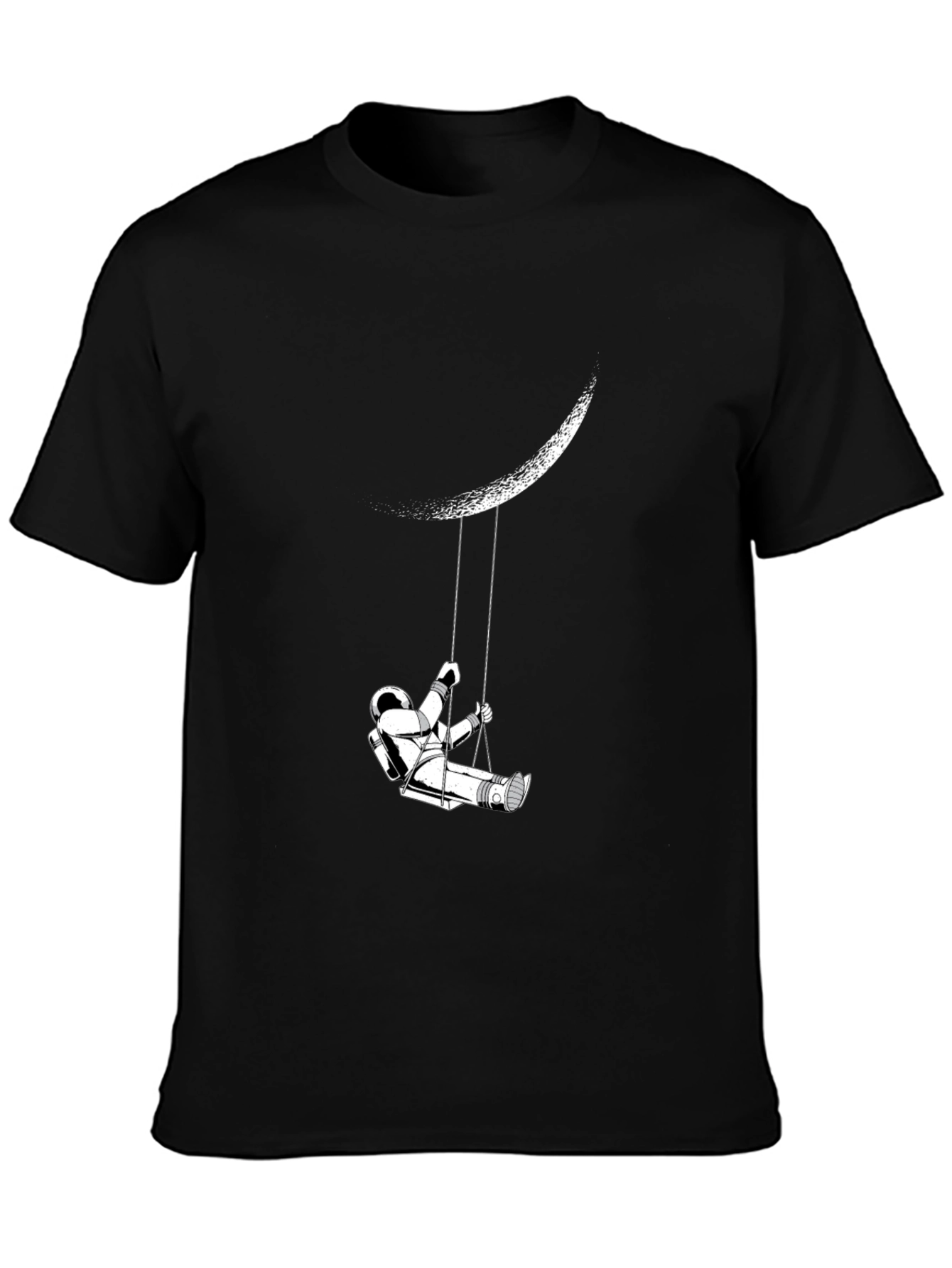 Astronaut on Moon Swing Graphic Tee - Black